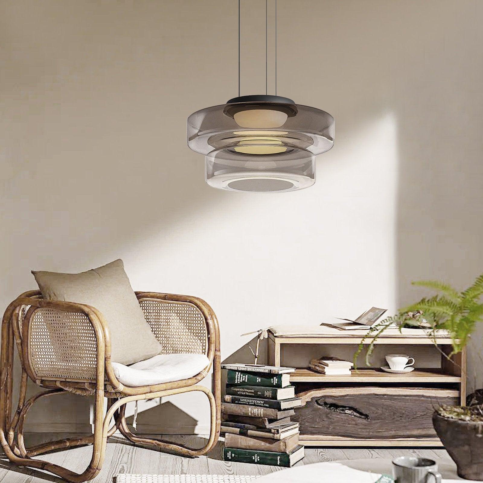Lustra Pendant Lamp Glass Circles Multi-Level-Neutral Decor