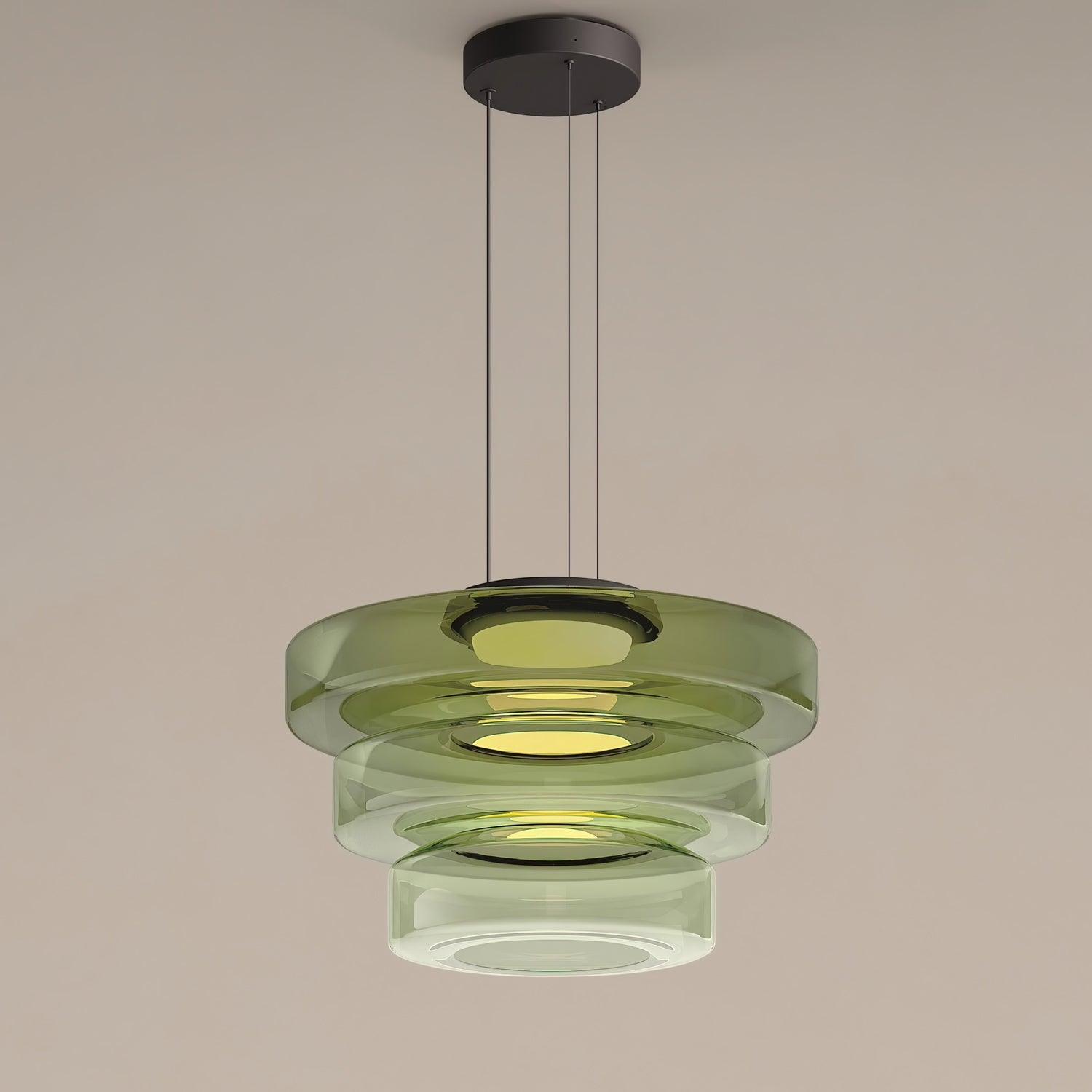 Lustra Pendant Lamp Glass Circles Multi-Level-Neutral Decor