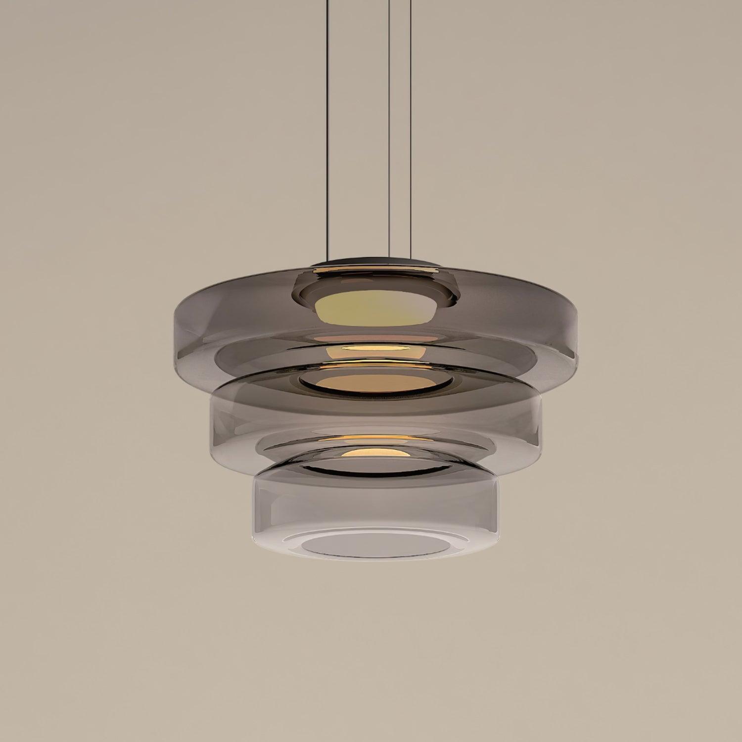 Lustra Pendant Lamp Glass Circles Multi-Level-Neutral Decor
