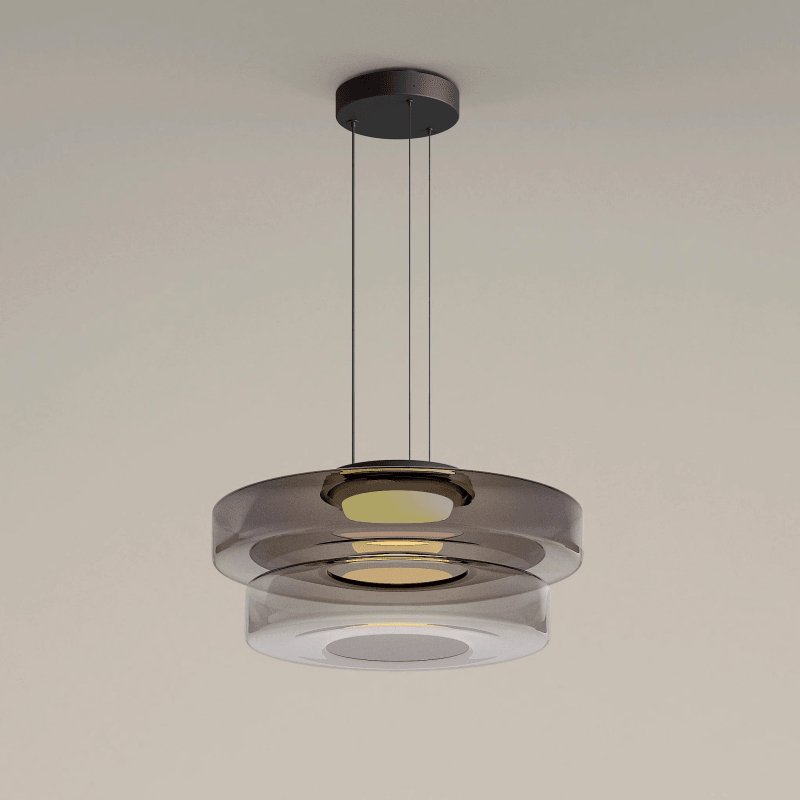 Lustra Pendant Lamp Glass Circles Multi-Level-Neutral Decor