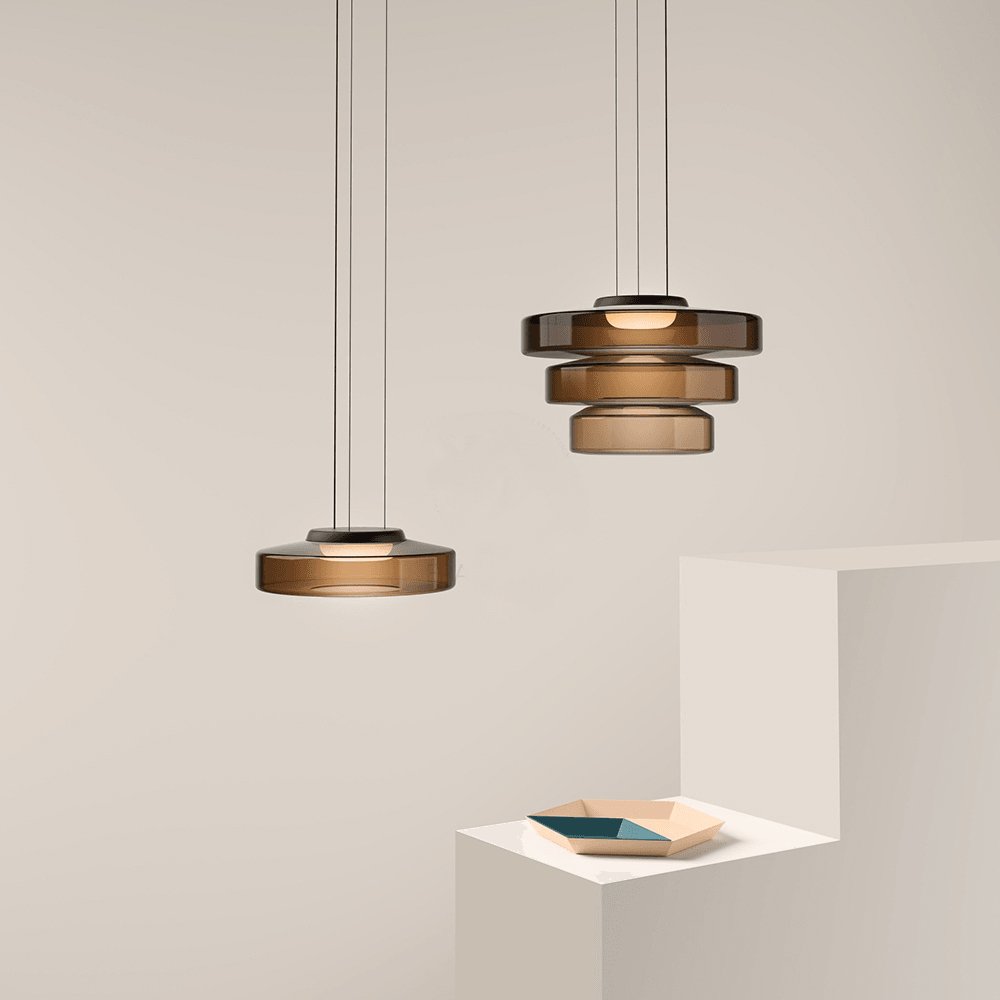 Lustra Pendant Lamp Glass Circles Multi-Level-Neutral Decor