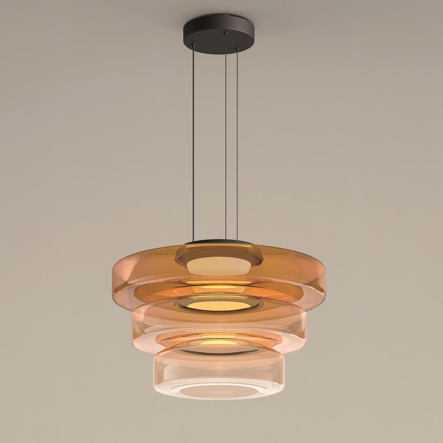 Lustra Pendant Lamp Glass Circles Multi-Level-Neutral Decor