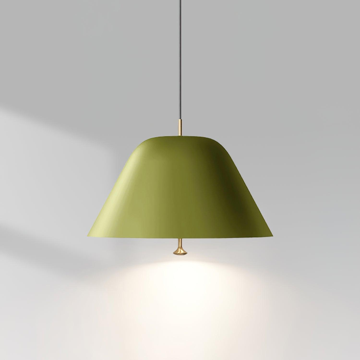 Pendant Lamp Modern Metal Shade in Green and White Minimalist