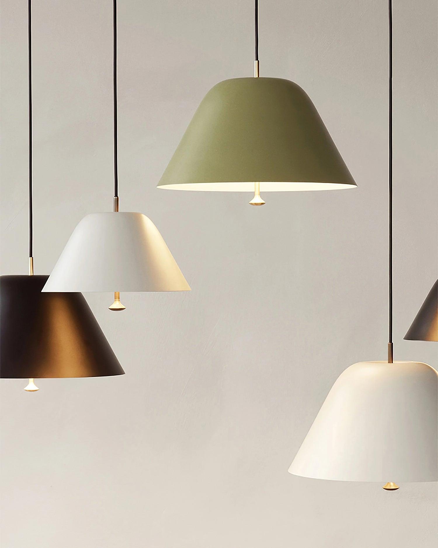 Pendant Lamp Modern Metal Shade in Green and White Minimalist