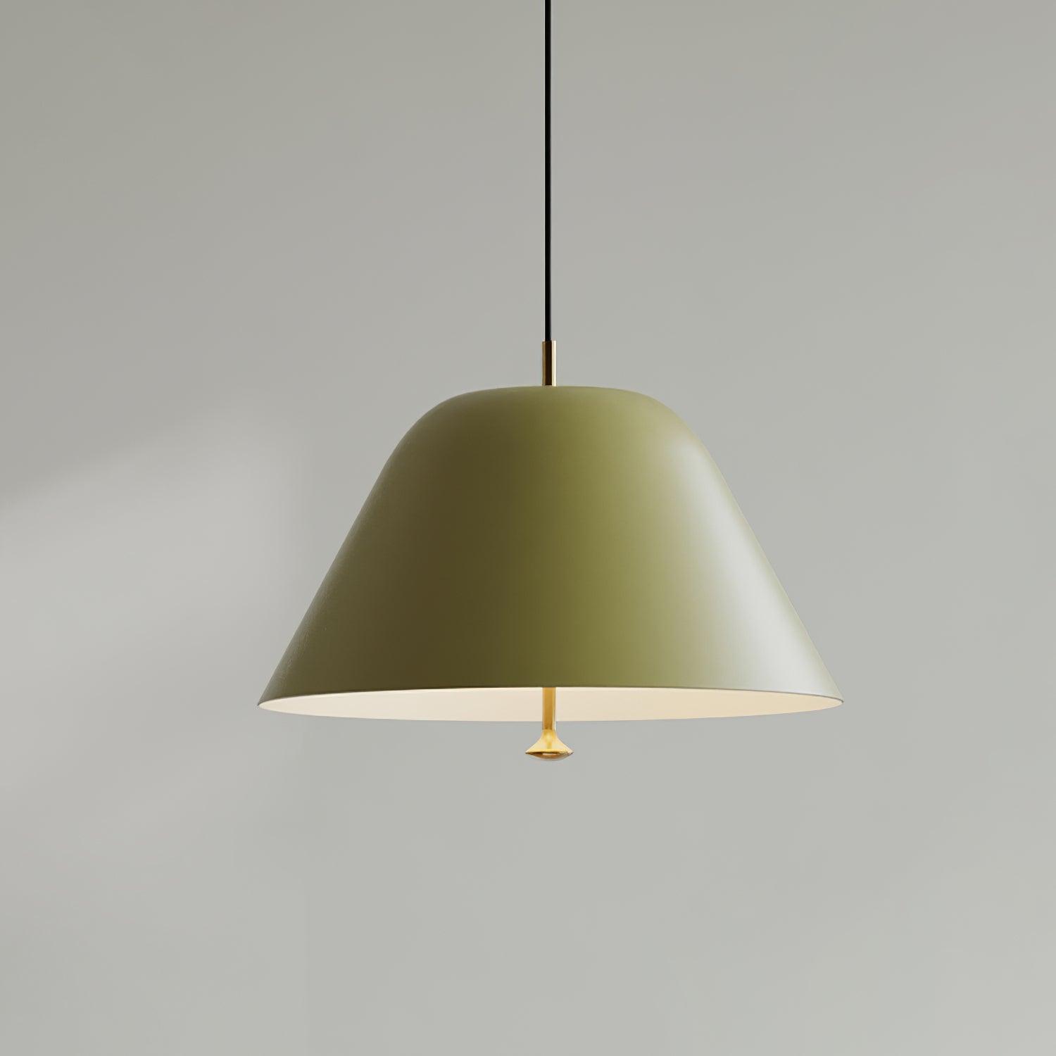 Pendant Lamp Modern Metal Shade in Green and White Minimalist