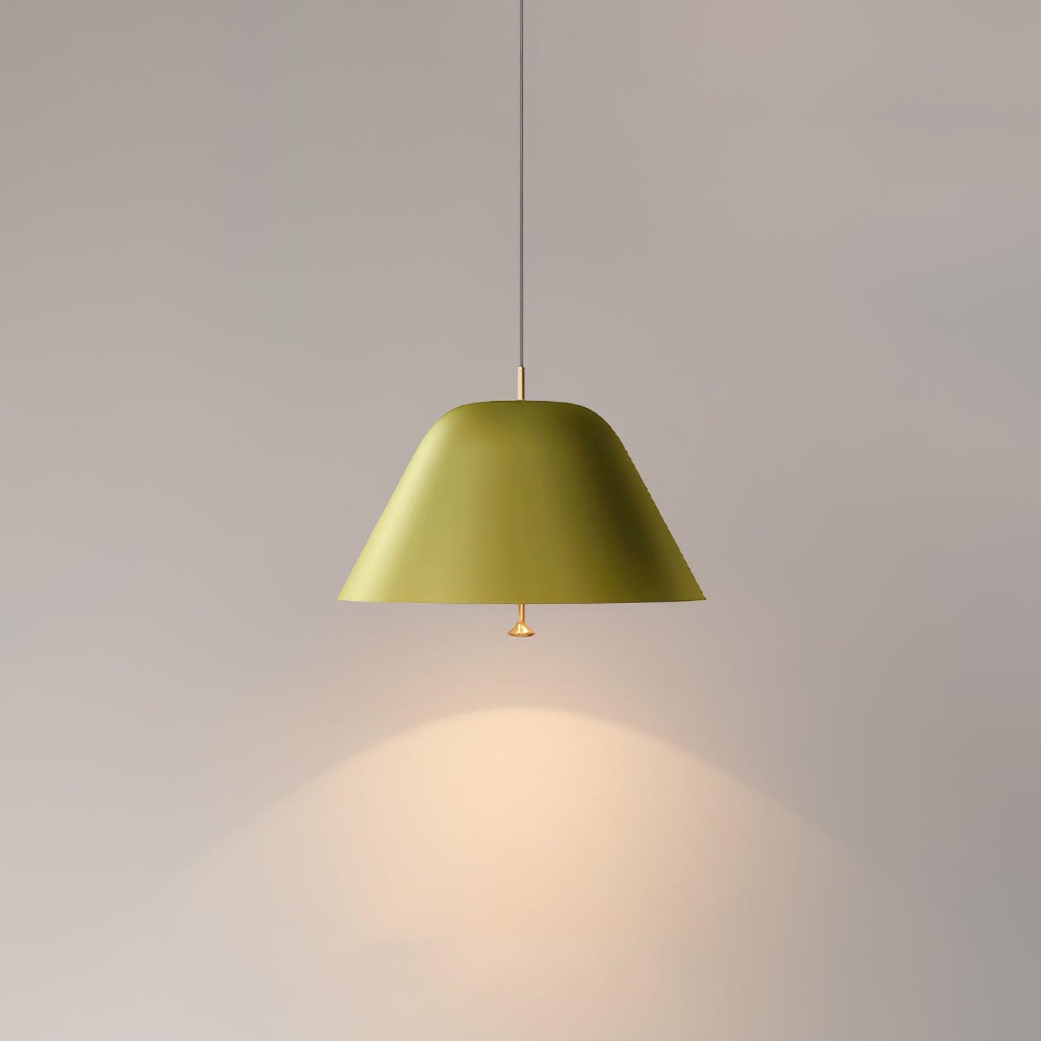 Pendant Lamp Modern Metal Shade in Green and White Minimalist