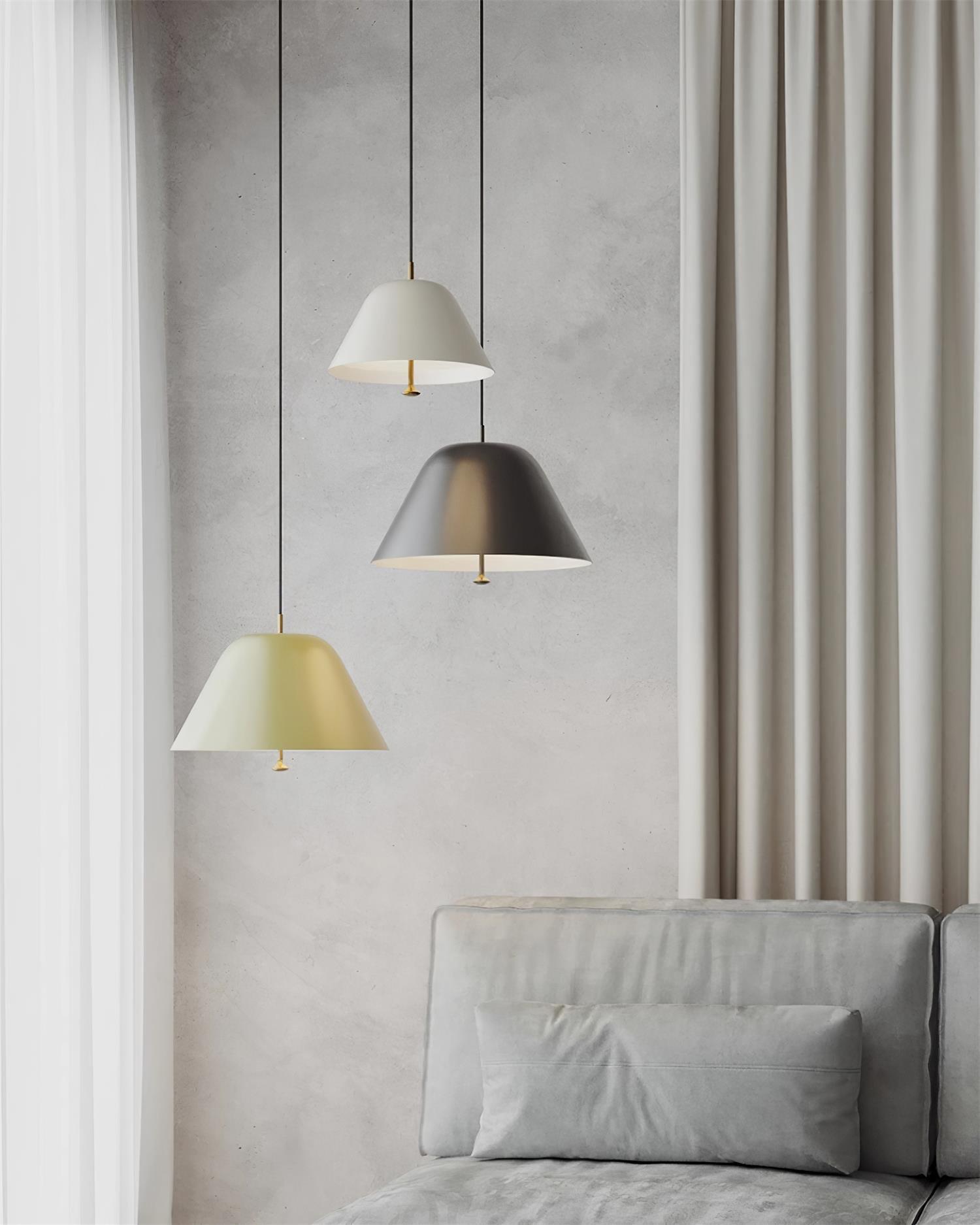 Pendant Lamp Modern Metal Shade in Green and White Minimalist