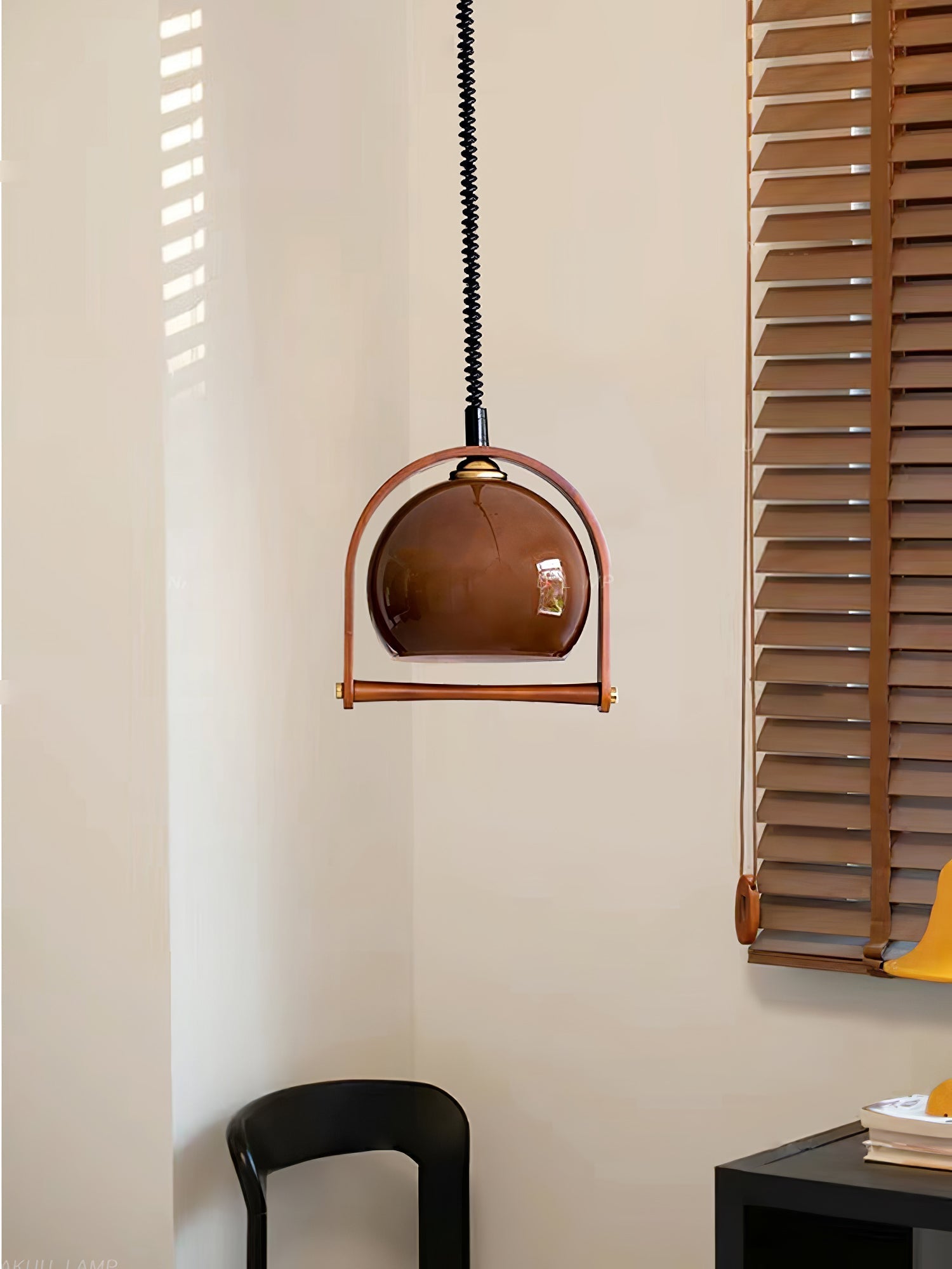 Cesilarae Premium Nordic Art Glass Wood Pendant Lamp-Neutral Decor