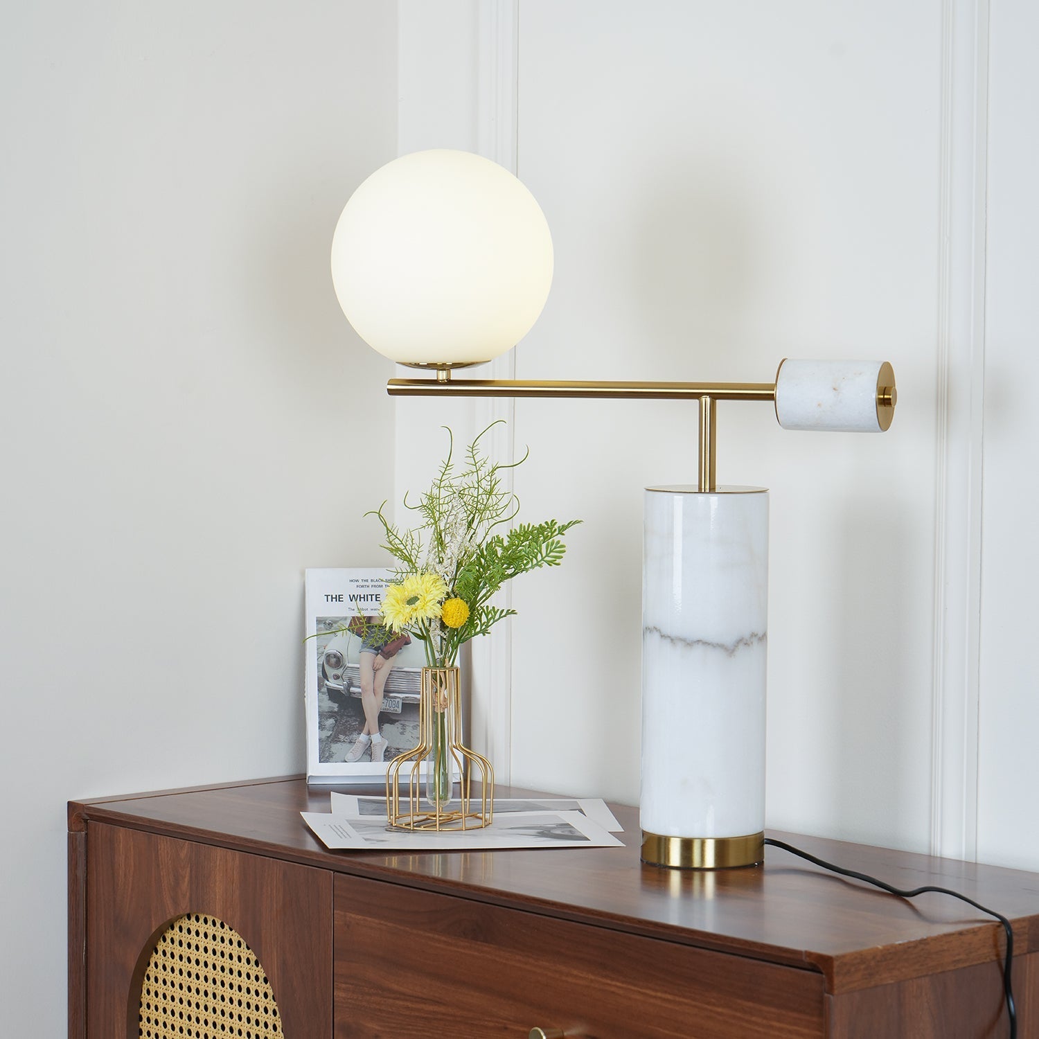 Vathayre Marble Minimalism Table Lamp-Neutral Decor