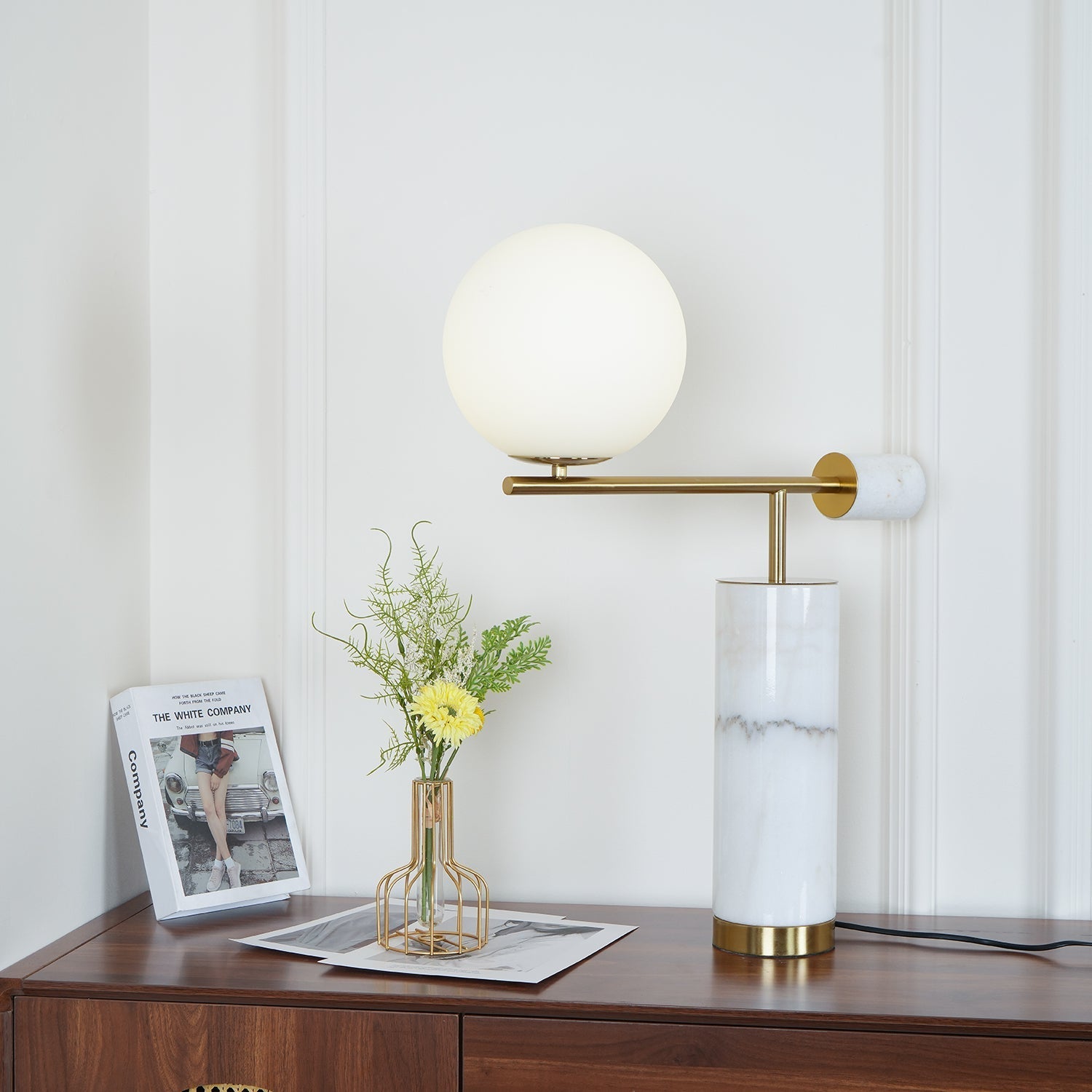 Vathayre Marble Minimalism Table Lamp-Neutral Decor