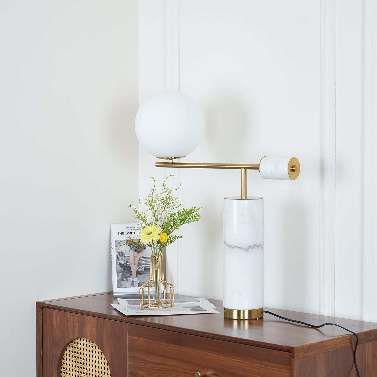 Vathayre Marble Minimalism Table Lamp-Neutral Decor