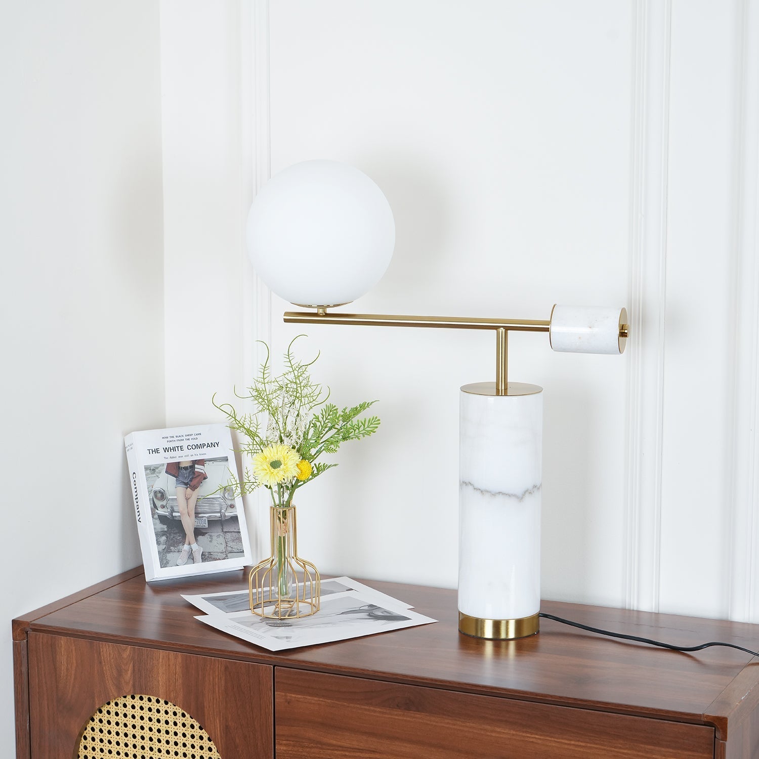 Vathayre Marble Minimalism Table Lamp-Neutral Decor