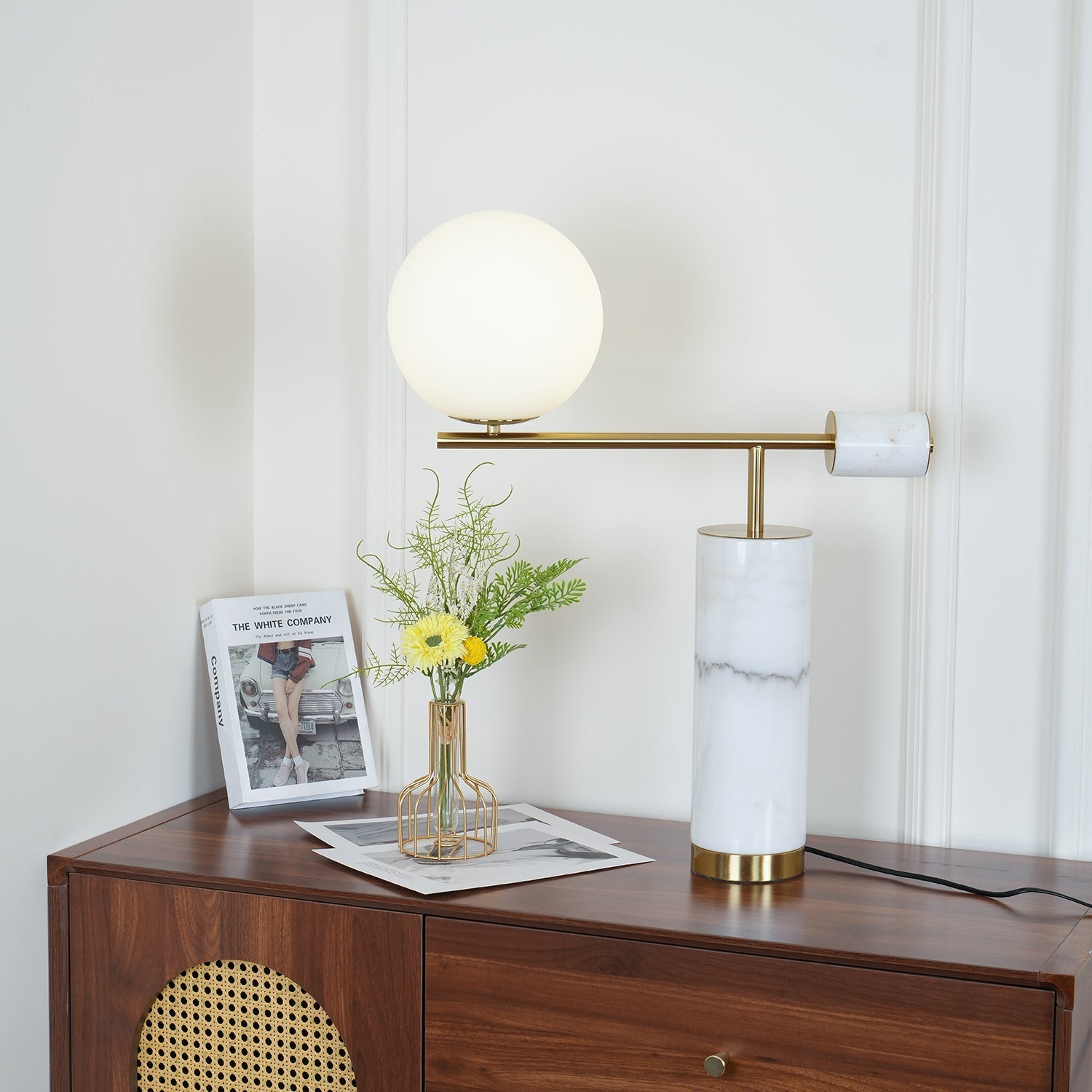 Vathayre Marble Minimalism Table Lamp-Neutral Decor