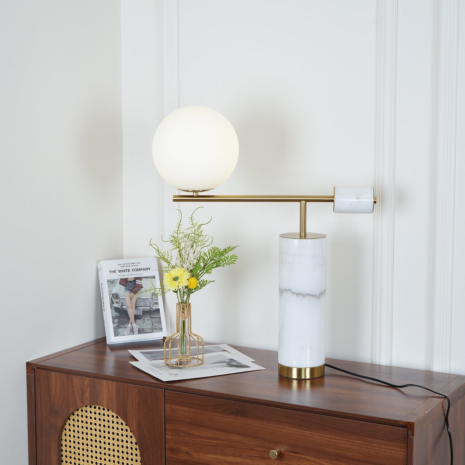 Vathayre Marble Minimalism Table Lamp-Neutral Decor