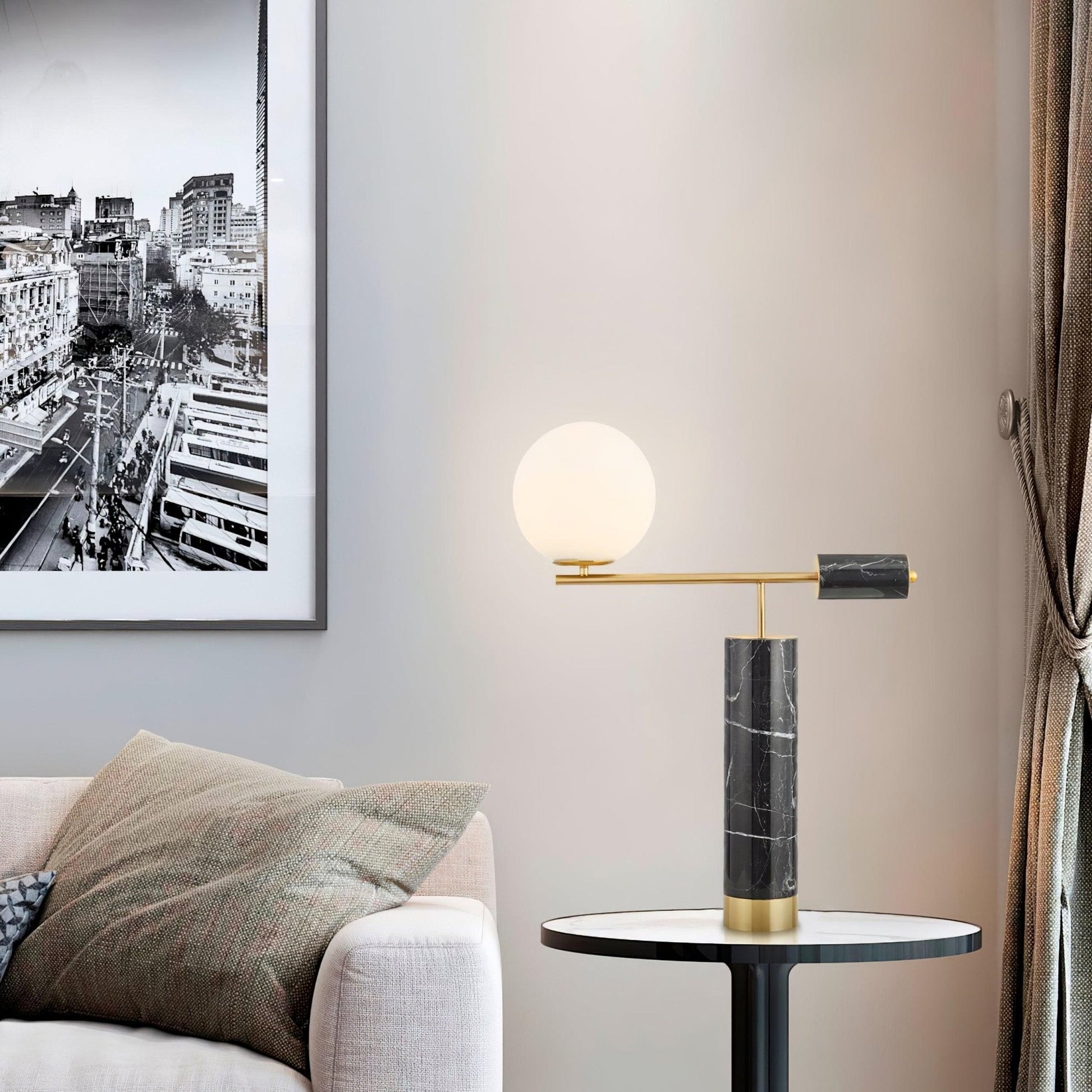 Vathayre Marble Minimalism Table Lamp-Neutral Decor