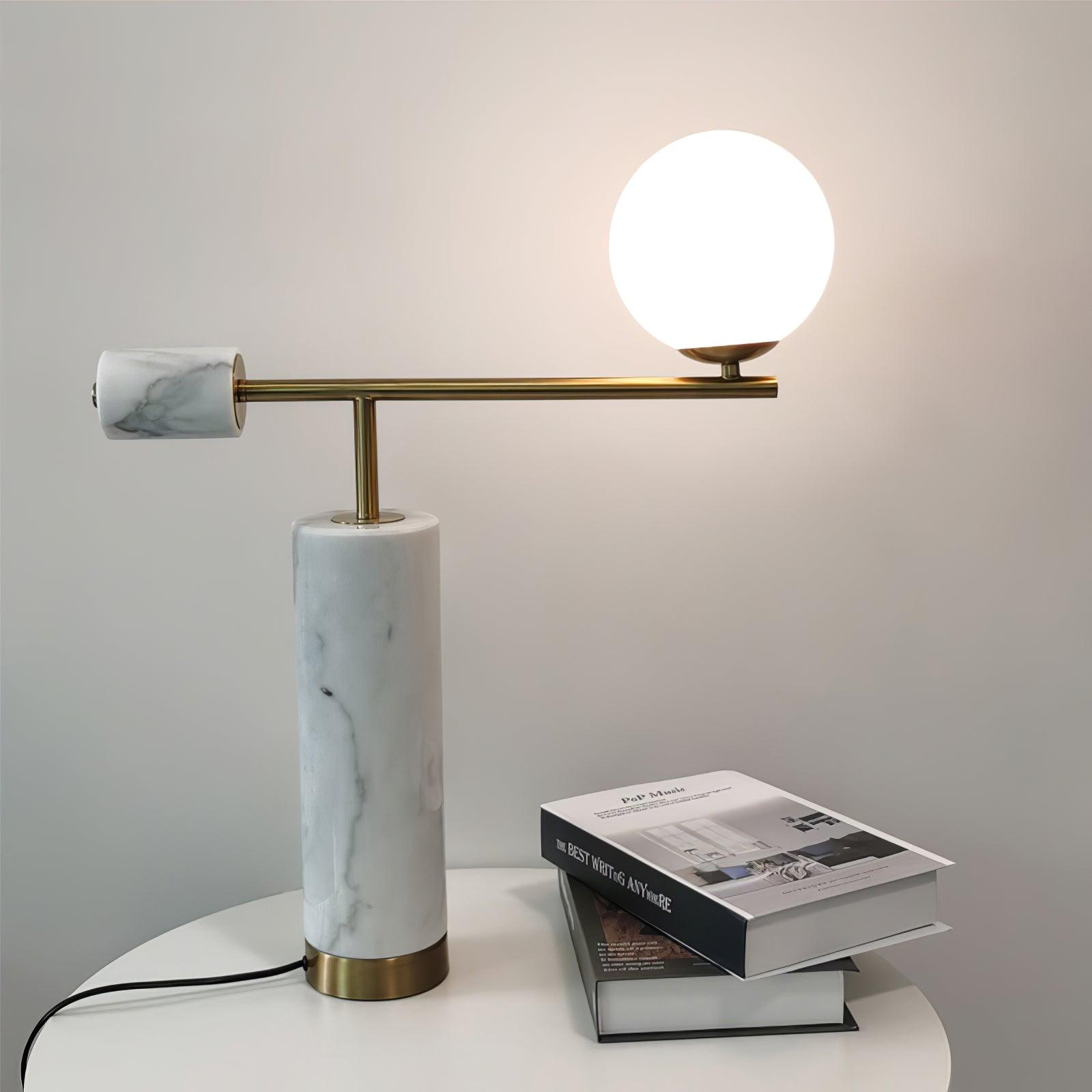 Vathayre Marble Minimalism Table Lamp-Neutral Decor