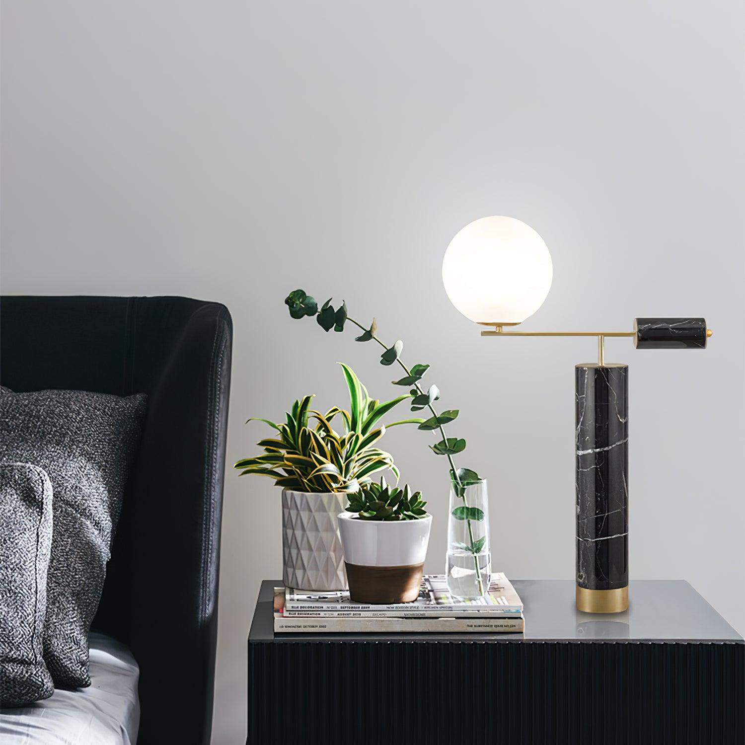 Vathayre Marble Minimalism Table Lamp-Neutral Decor