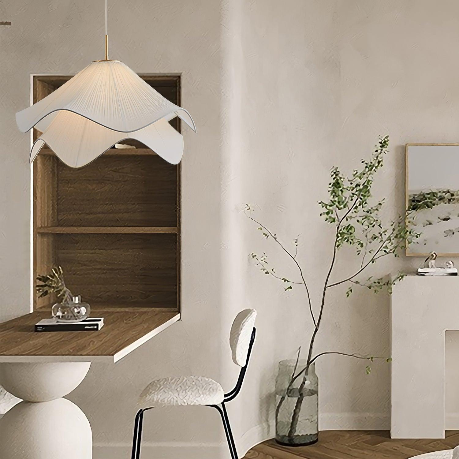 Evanel Fabric Artistic Pendant Light-Neutral Decor
