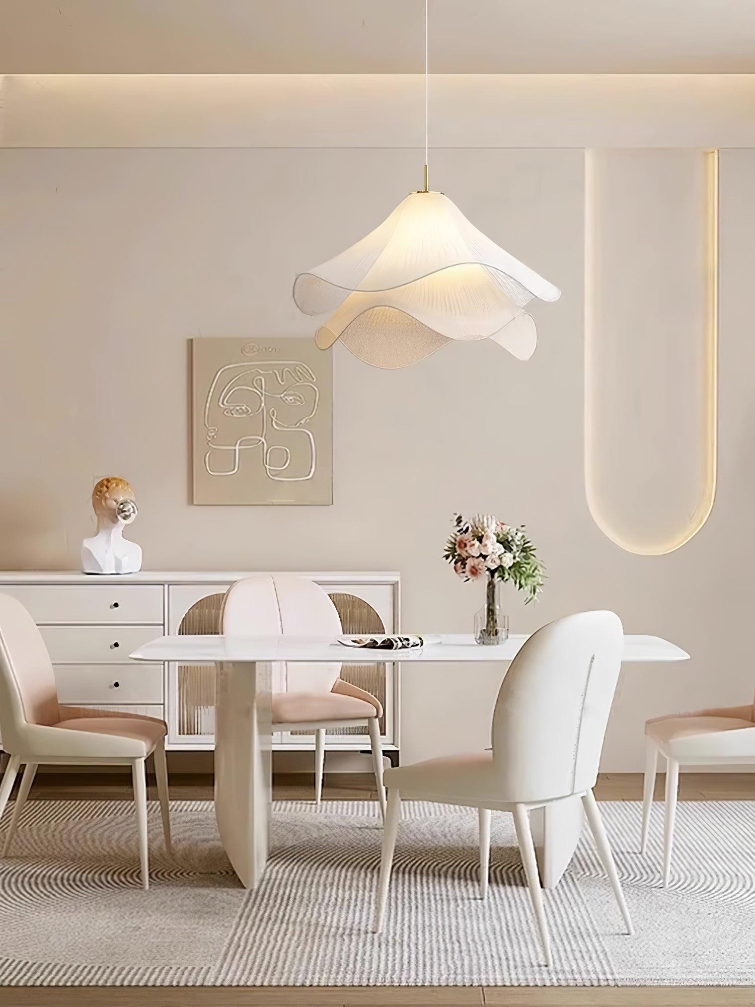 Evanel Fabric Artistic Pendant Light-Neutral Decor