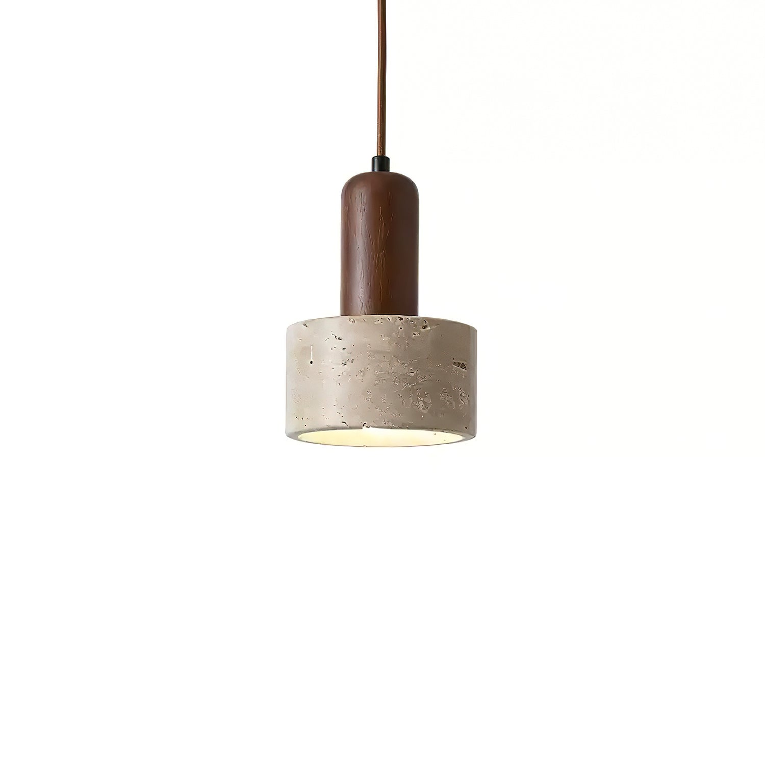 Jlynis Dual-Material Travertine Pendant Light-Neutral Decor