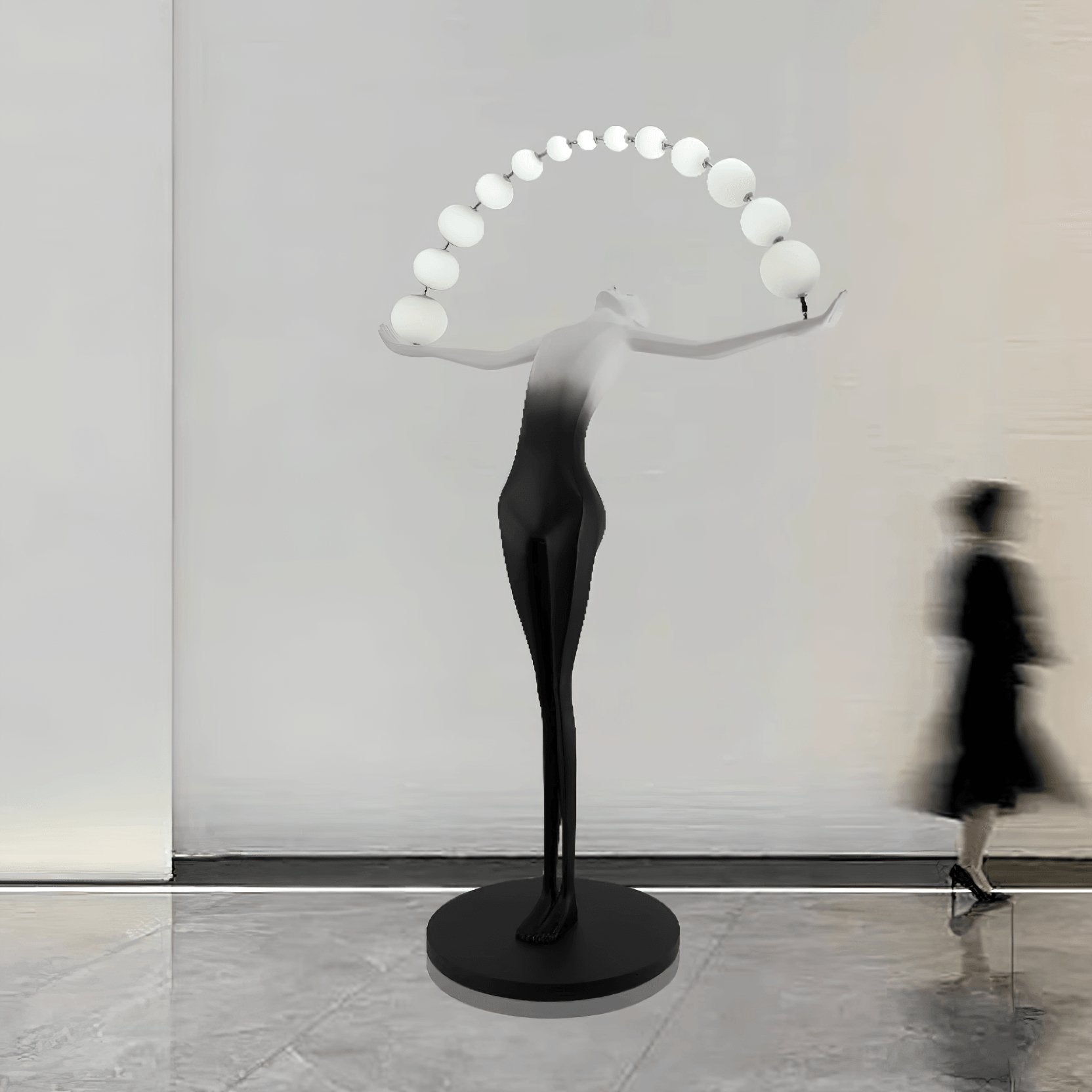 Luminara Gradient Sculptural Floor Lamp-Neutral Decor