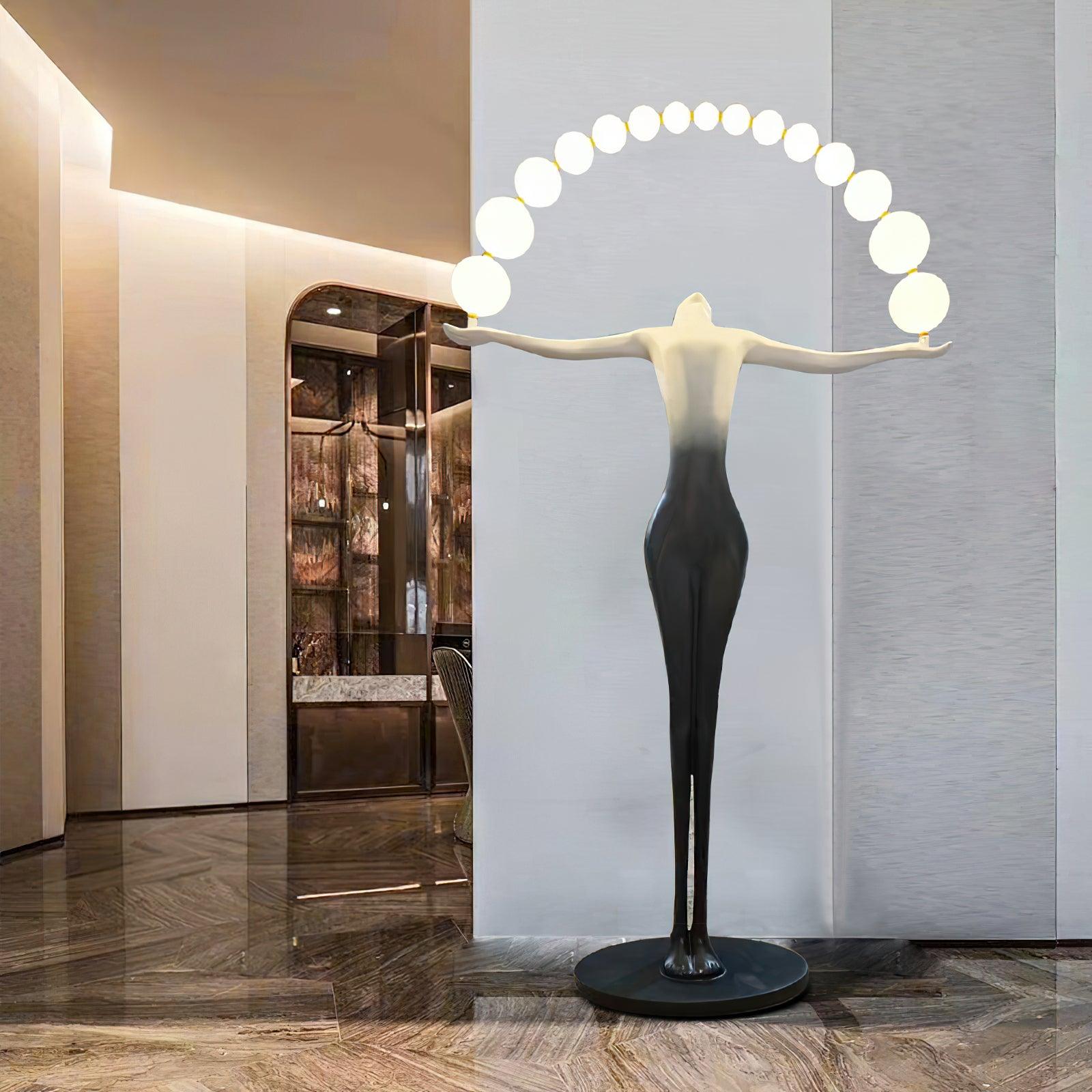 Luminara Gradient Sculptural Floor Lamp-Neutral Decor
