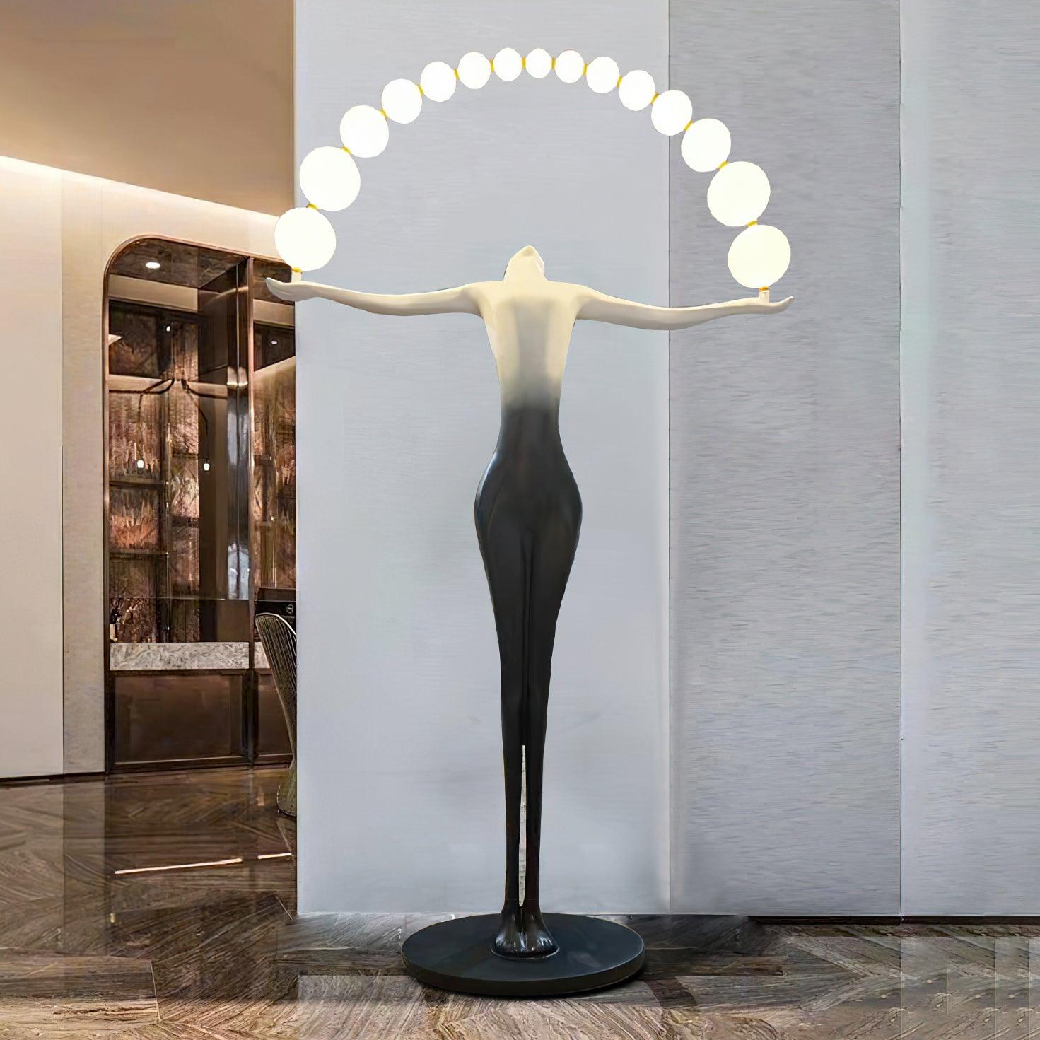 Luminara Gradient Sculptural Floor Lamp-Neutral Decor