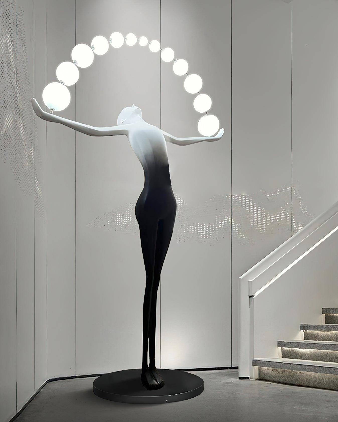 Luminara Gradient Sculptural Floor Lamp-Neutral Decor