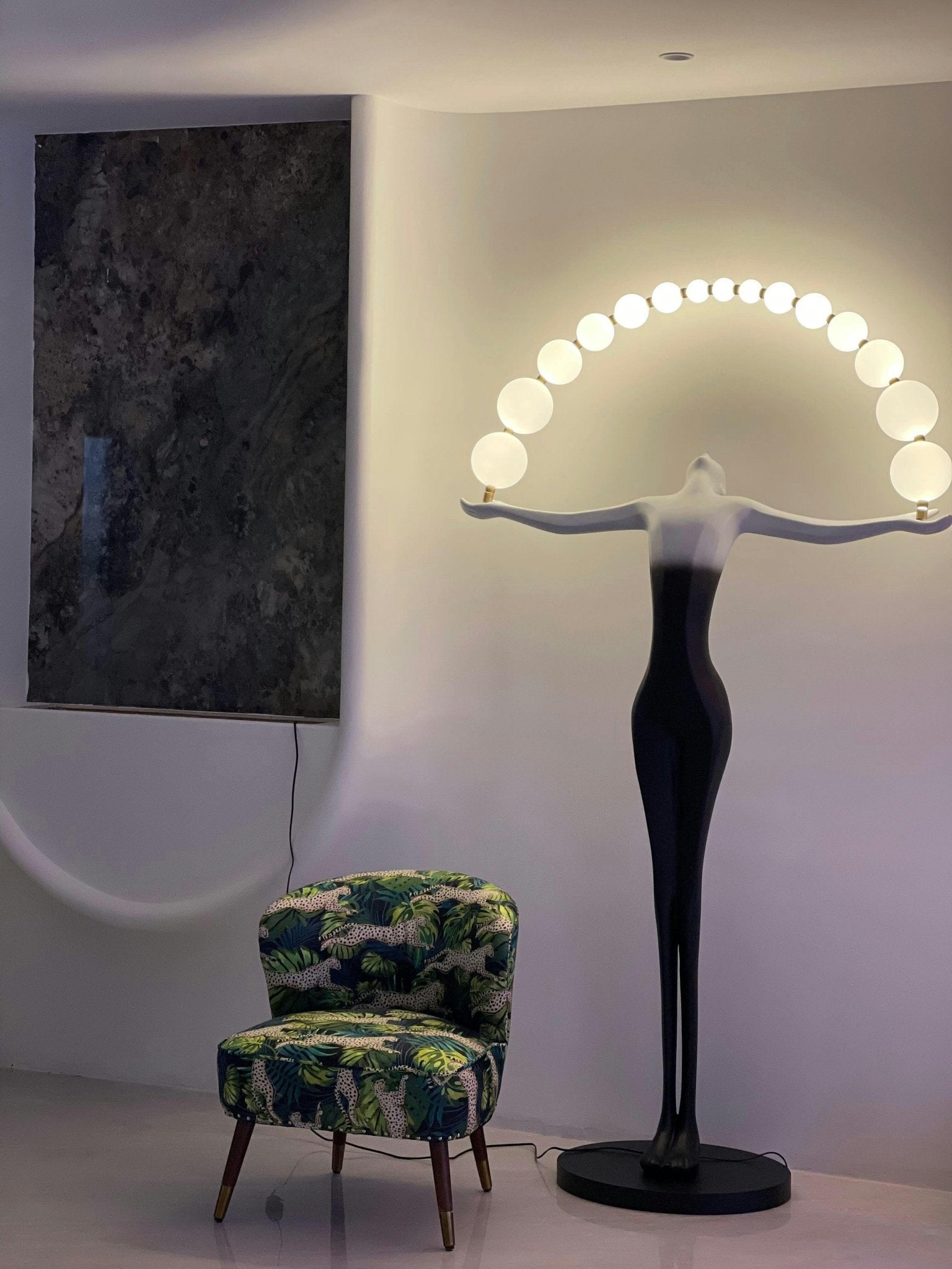 Luminara Gradient Sculptural Floor Lamp-Neutral Decor