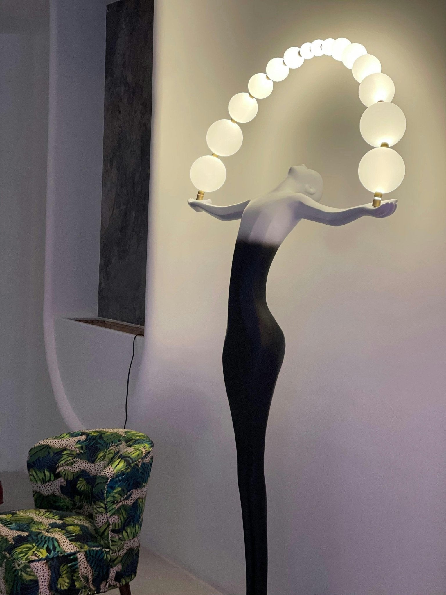 Luminara Gradient Sculptural Floor Lamp-Neutral Decor