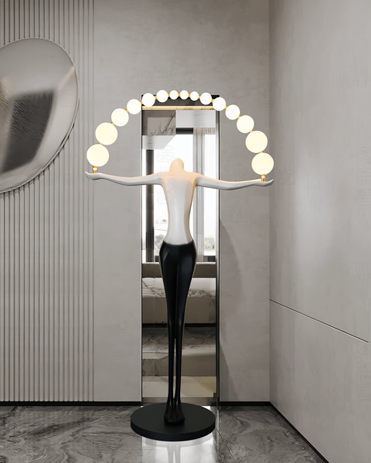 Luminara Gradient Sculptural Floor Lamp-Neutral Decor