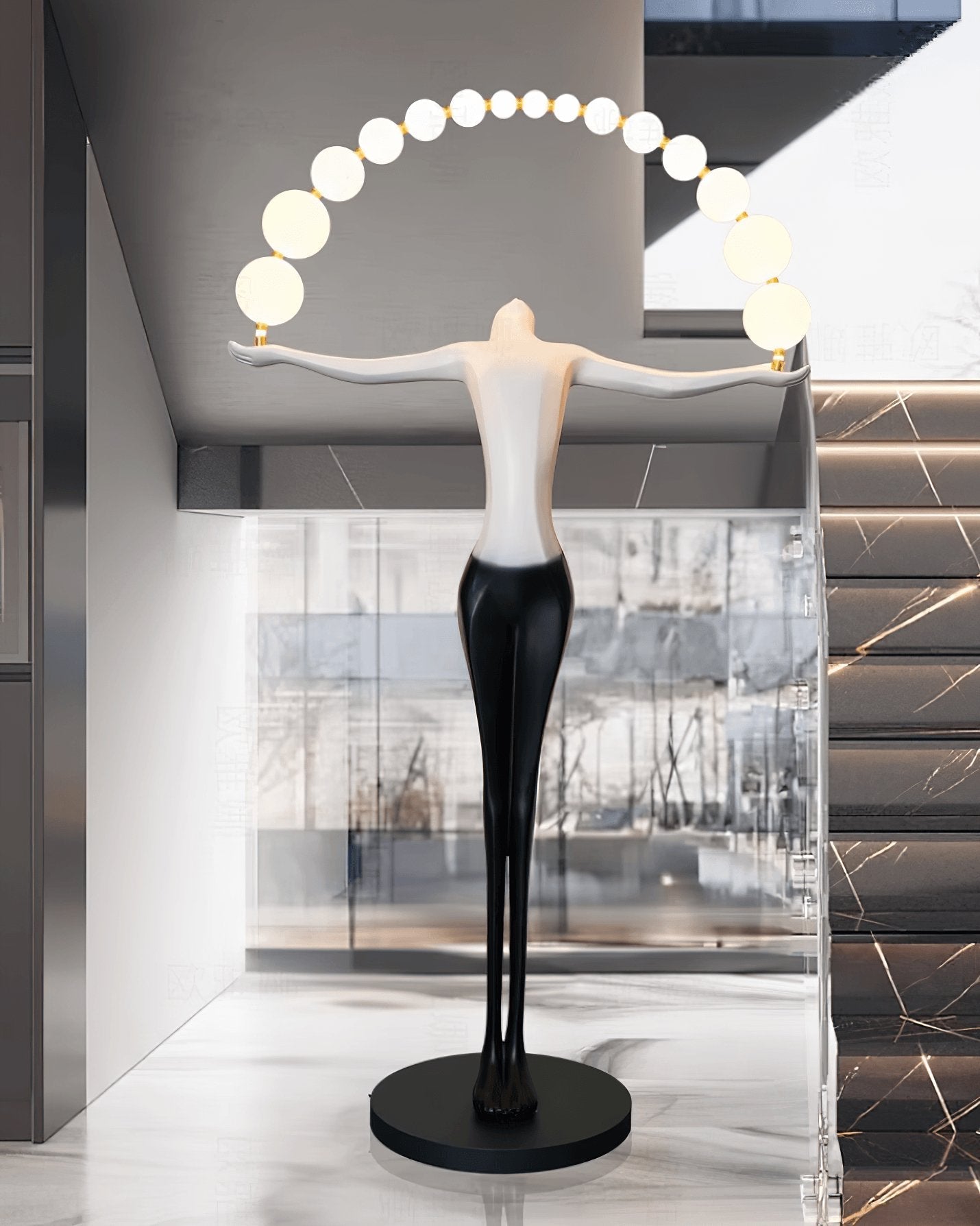 Luminara Gradient Sculptural Floor Lamp-Neutral Decor