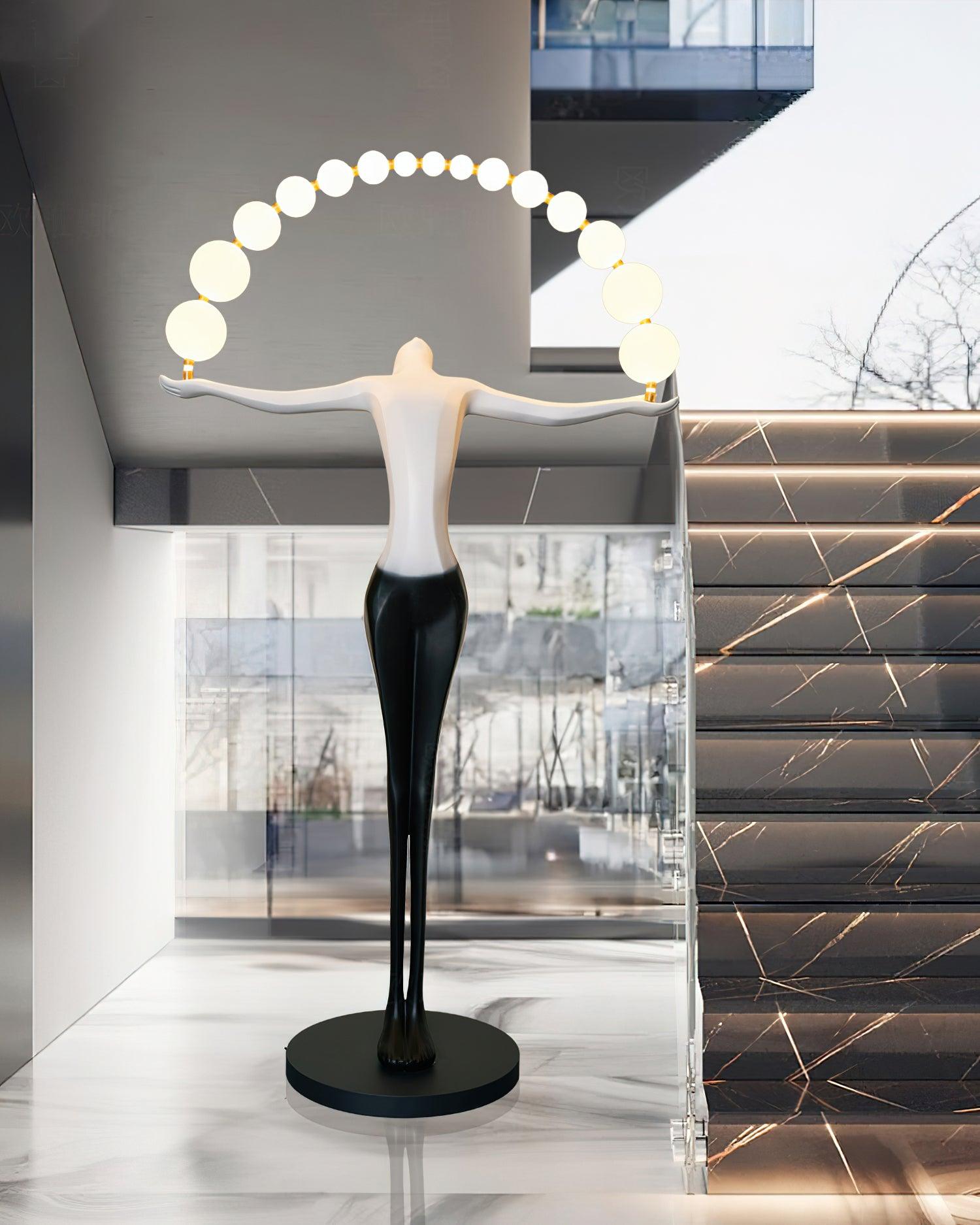 Luminara Gradient Sculptural Floor Lamp-Neutral Decor