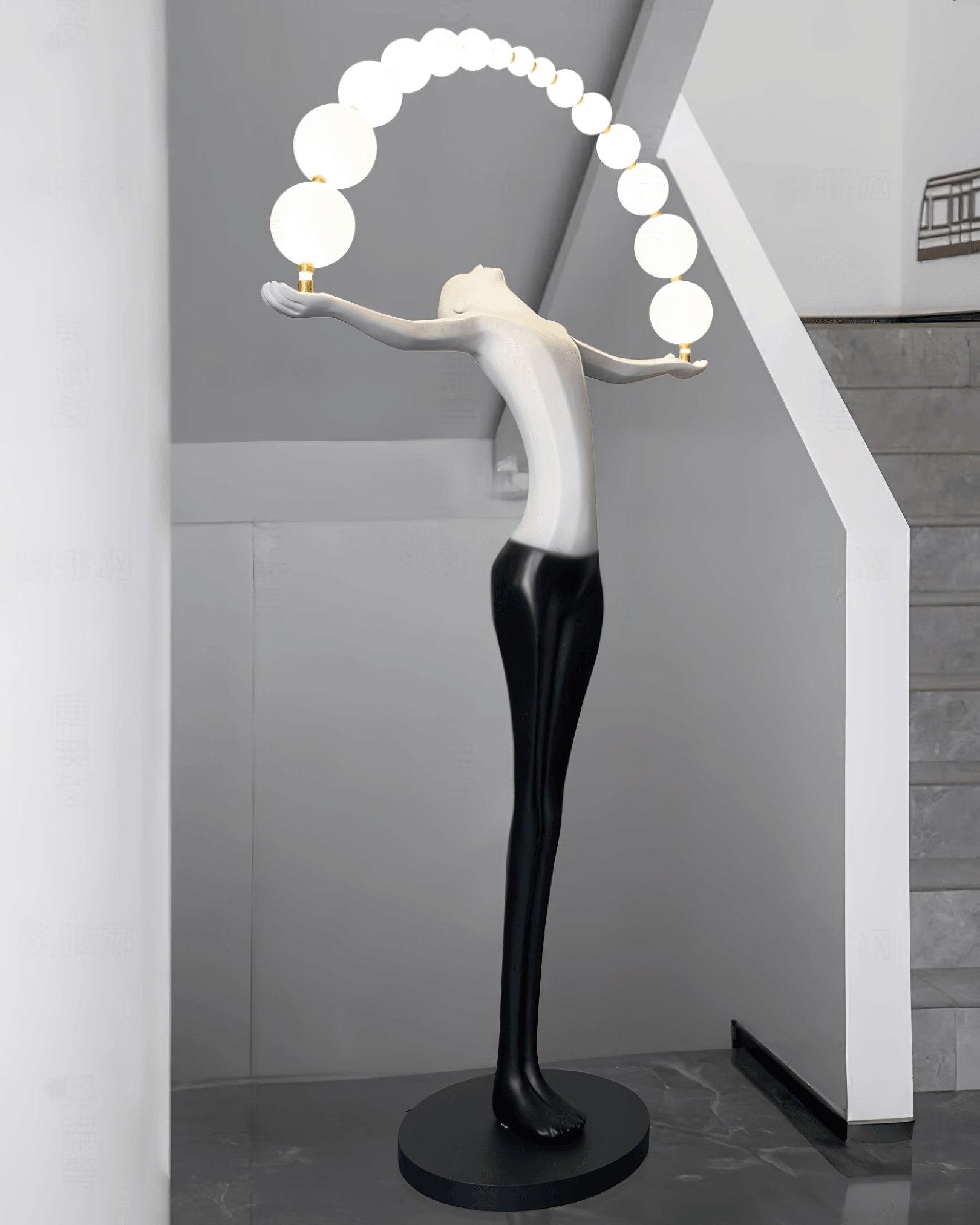 Luminara Gradient Sculptural Floor Lamp-Neutral Decor