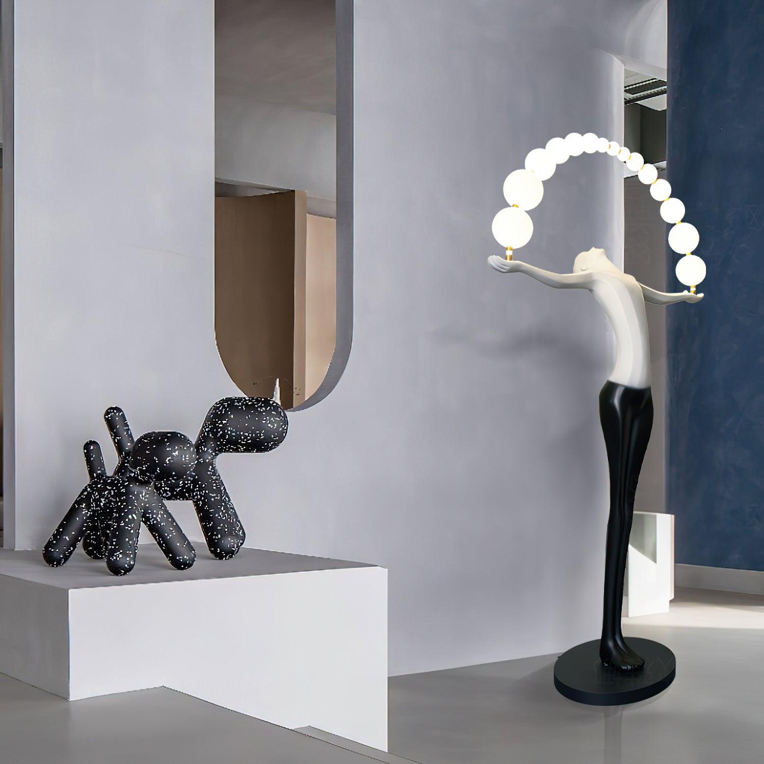 Luminara Gradient Sculptural Floor Lamp-Neutral Decor