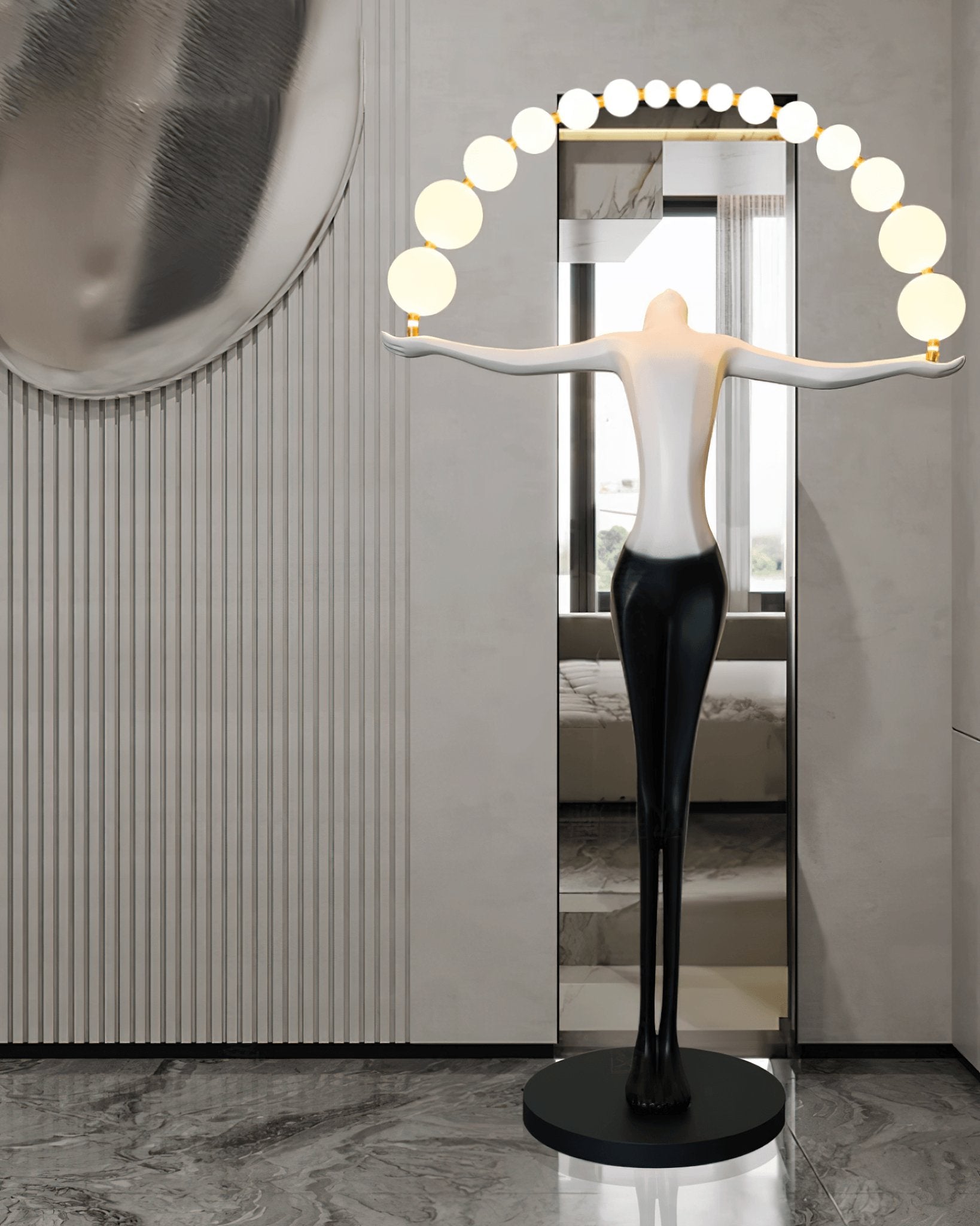 Luminara Gradient Sculptural Floor Lamp-Neutral Decor