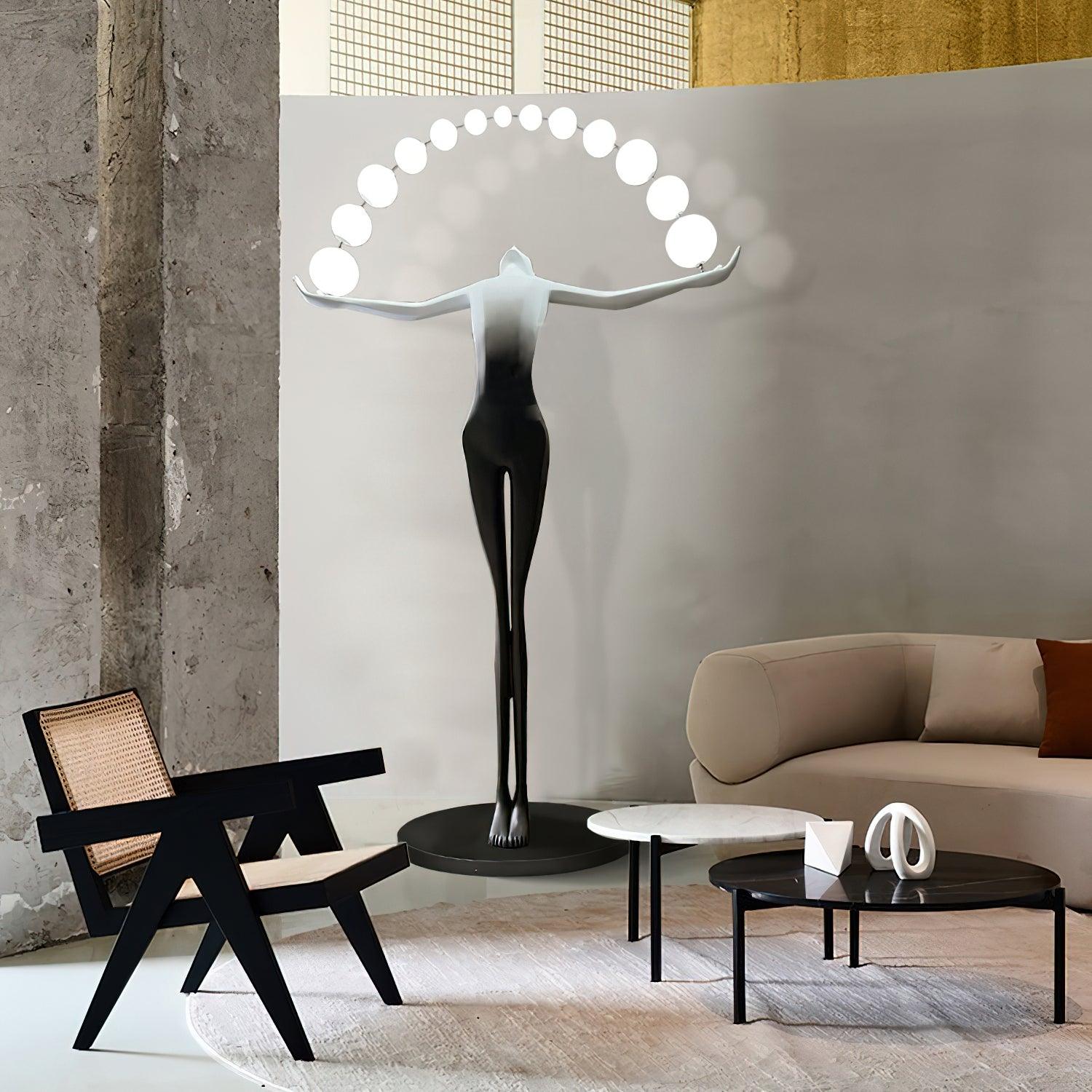 Luminara Gradient Sculptural Floor Lamp-Neutral Decor