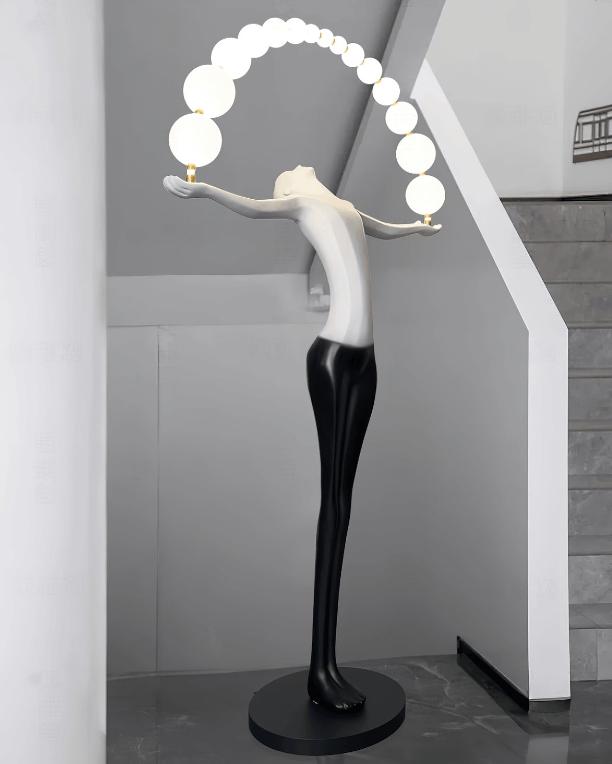Luminara Gradient Sculptural Floor Lamp-Neutral Decor