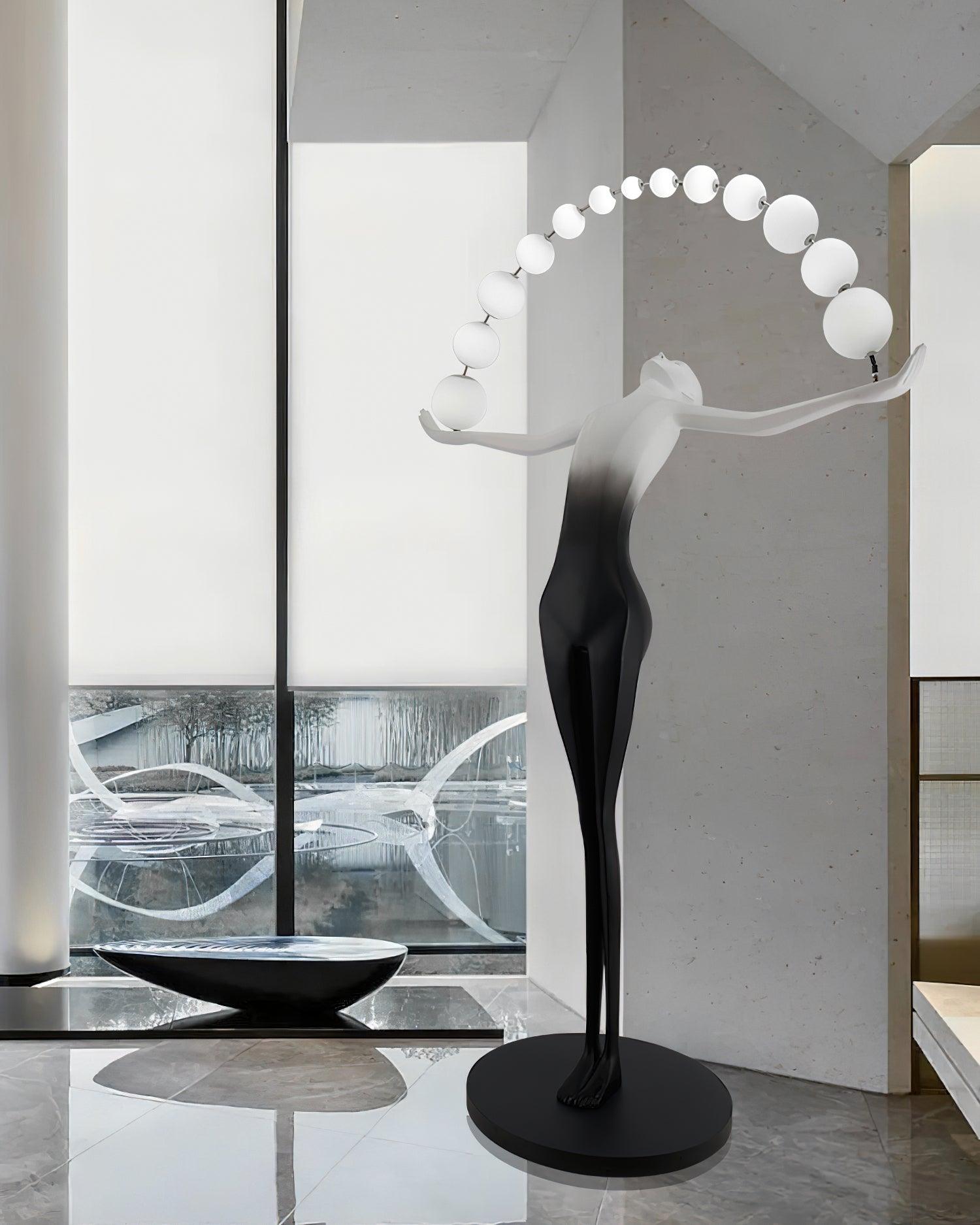 Luminara Gradient Sculptural Floor Lamp-Neutral Decor