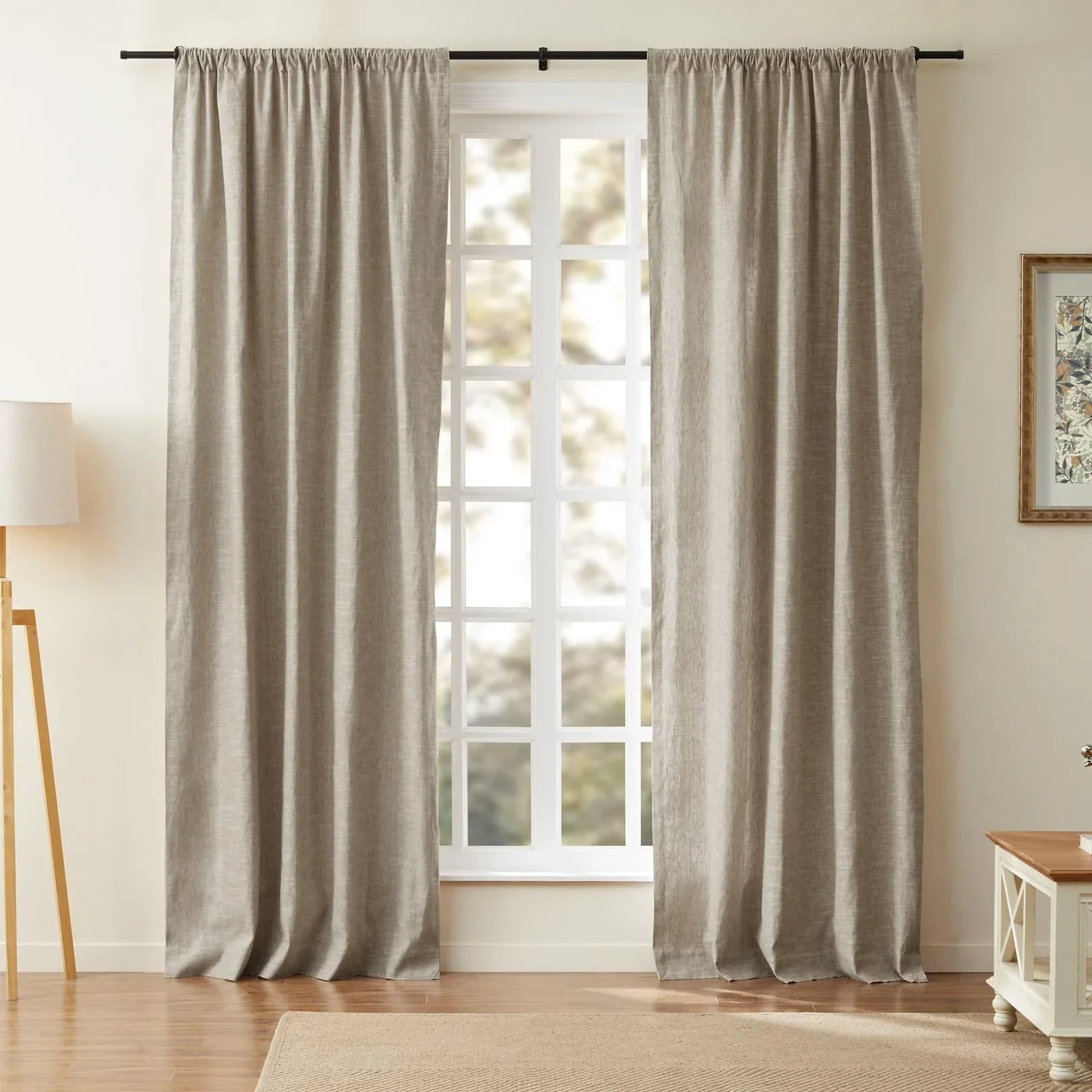 Jenna Linen Curtains & Drapes Soft Top-Neutral Decor