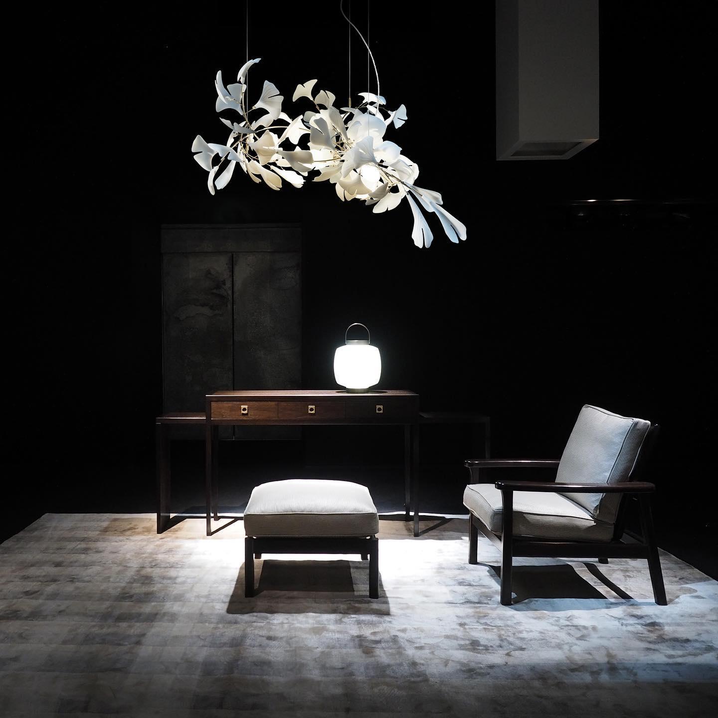 Ayla Chandelier Gingko Petal Ceramic-Neutral Decor