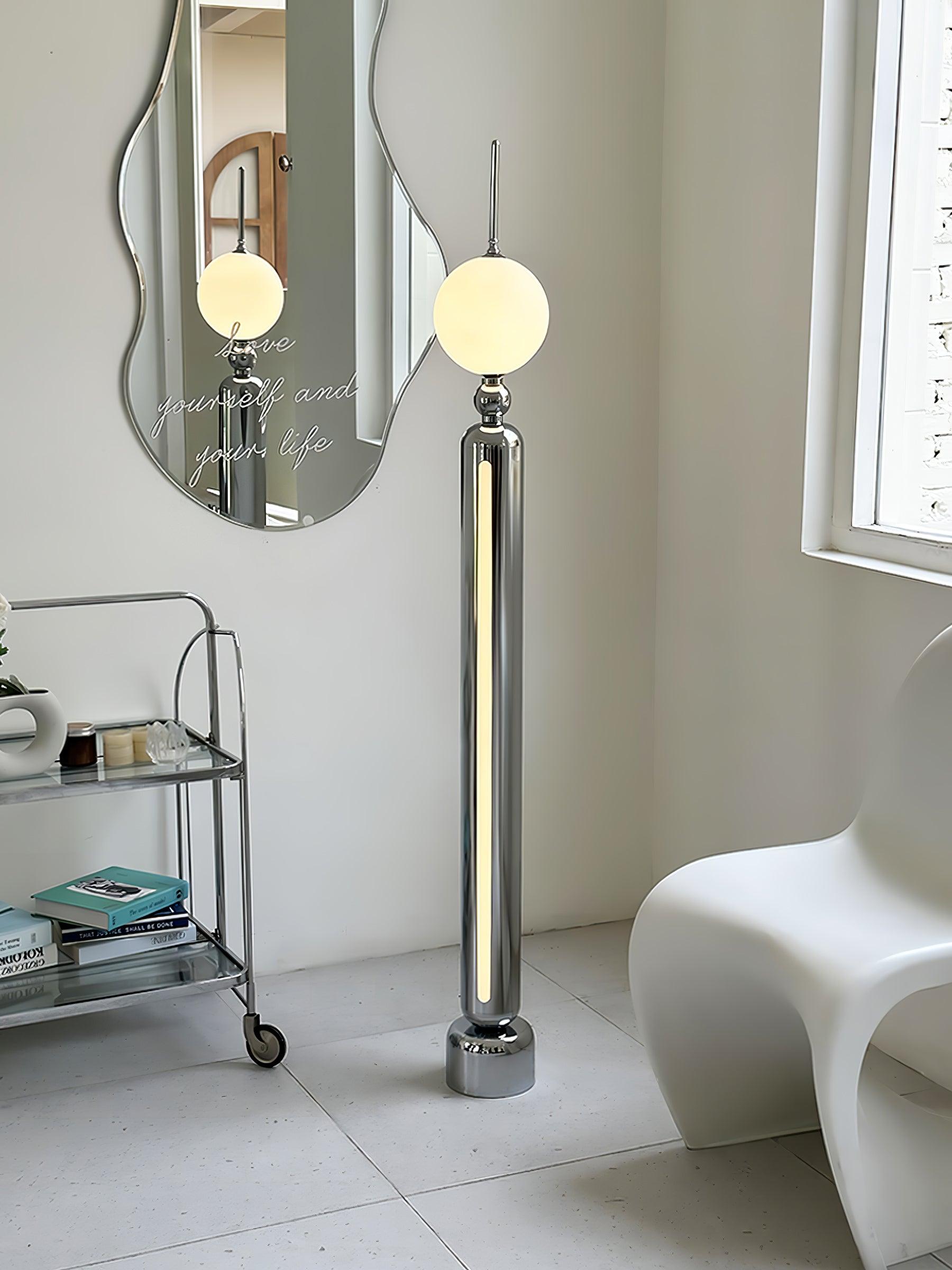 Avynen Futuristic Stainless Steel Floor Lamp-Neutral Decor