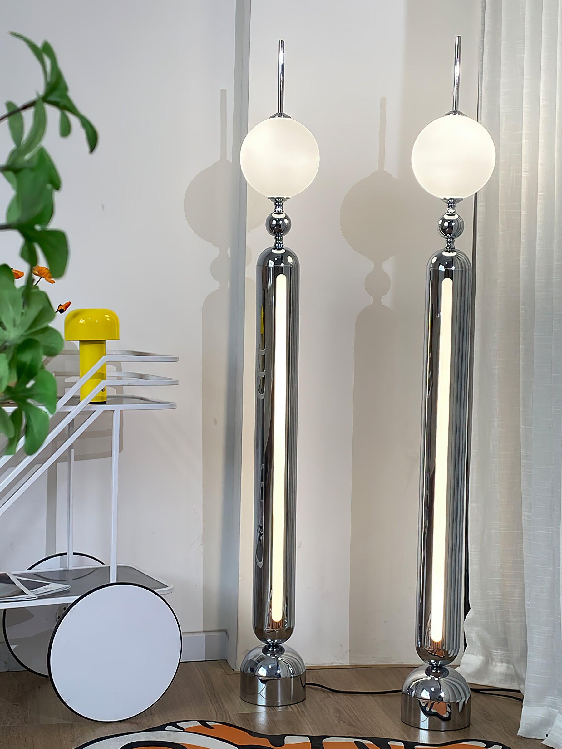 Avynen Futuristic Stainless Steel Floor Lamp-Neutral Decor