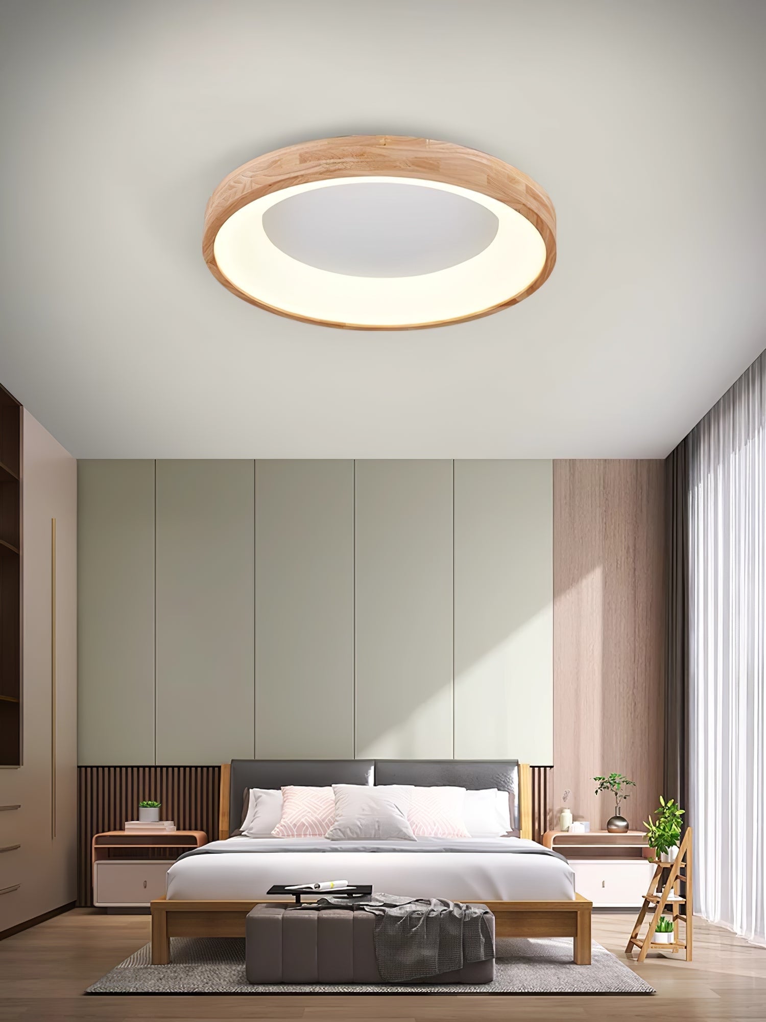 Uphae Modern Minimalist Square Wood Ceiling Light-Neutral Decor