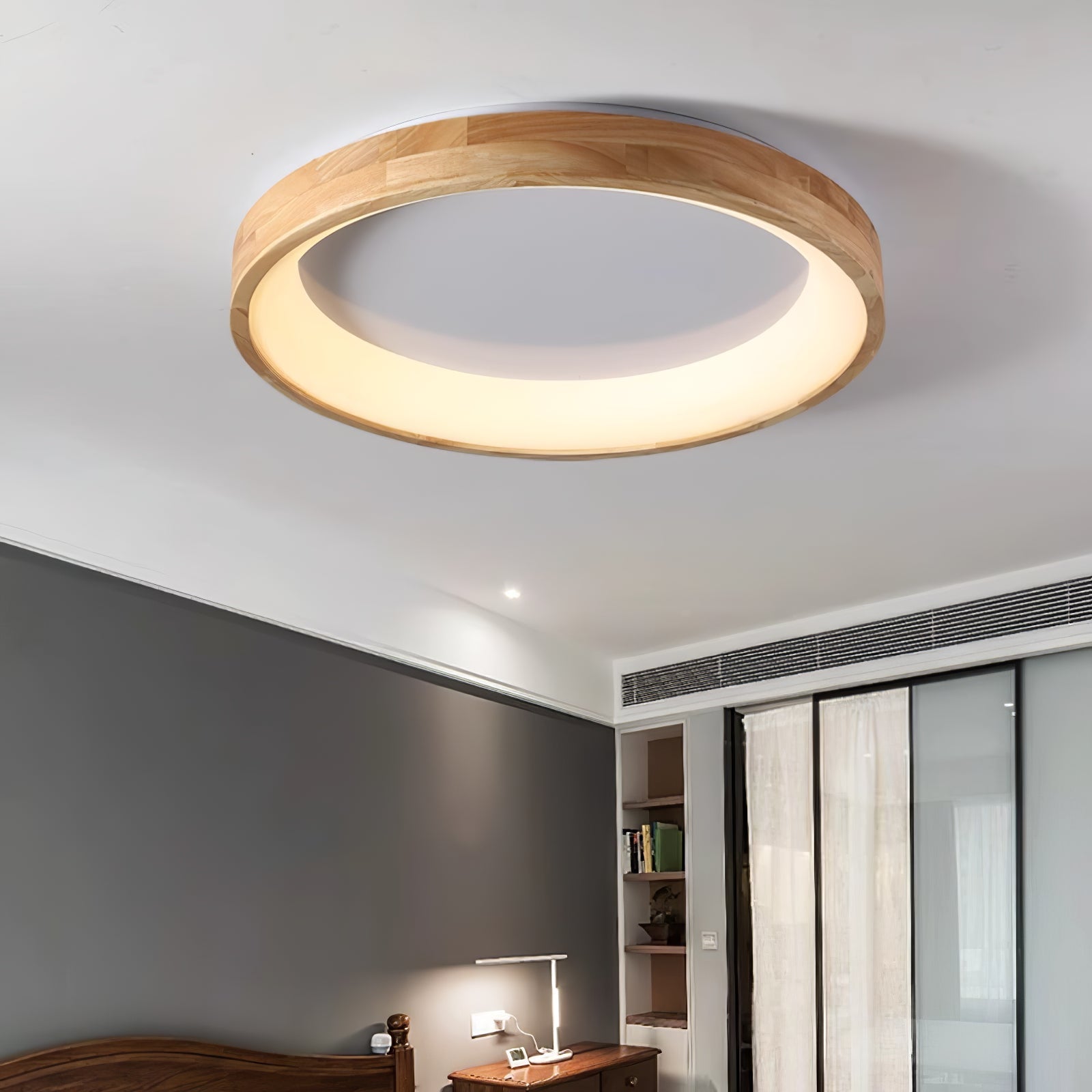 Uphae Modern Minimalist Square Wood Ceiling Light-Neutral Decor