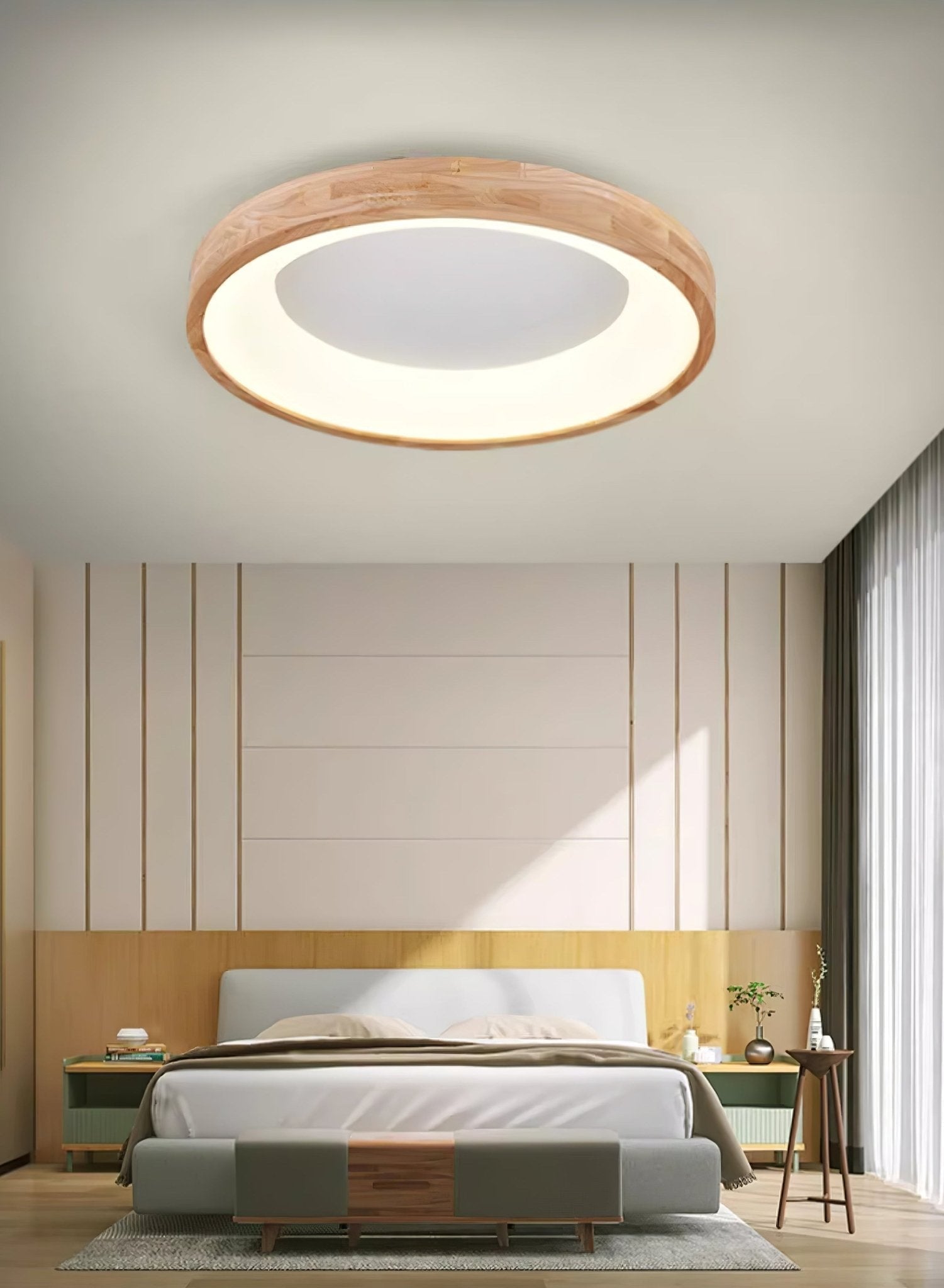 Uphae Modern Minimalist Square Wood Ceiling Light-Neutral Decor
