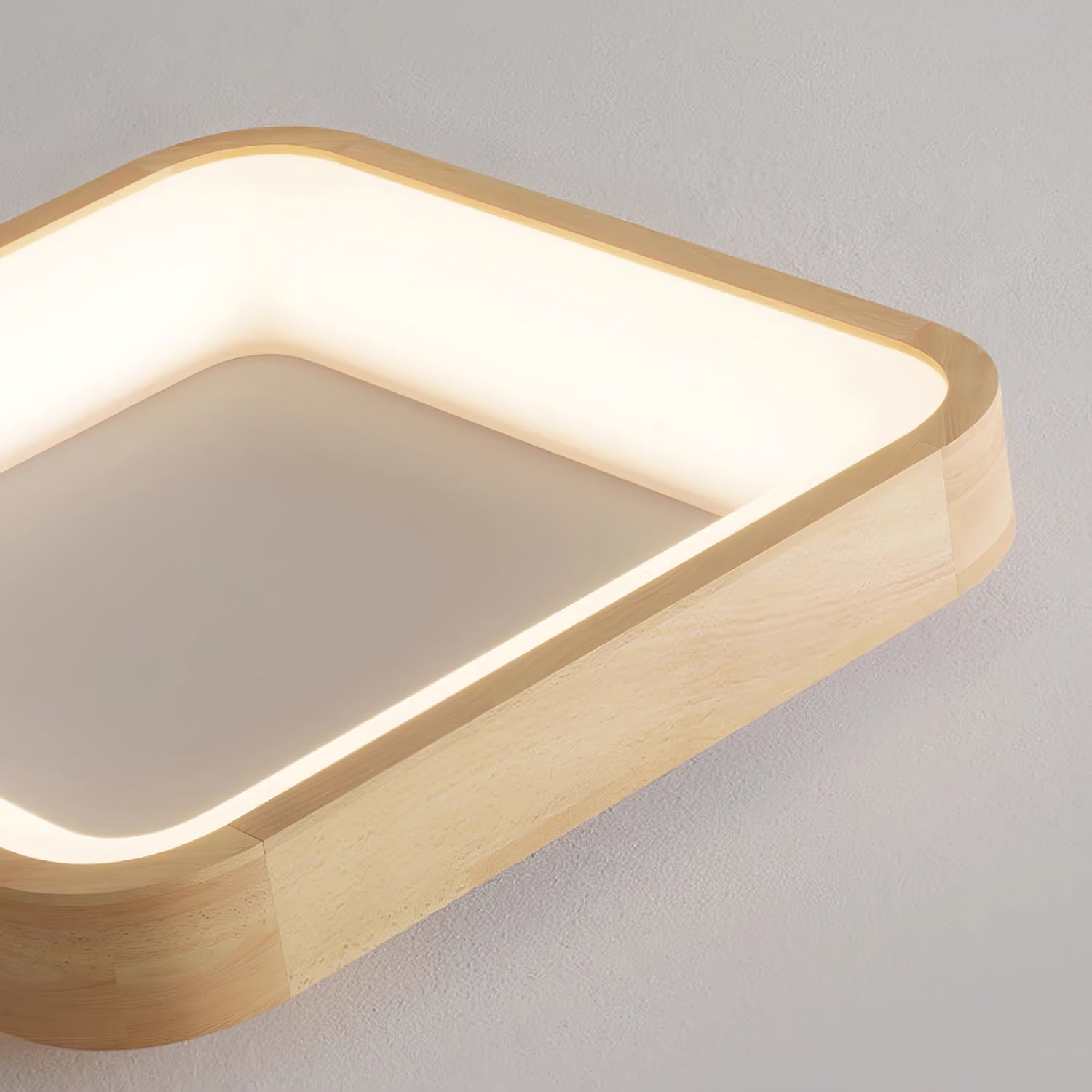 Uphae Modern Minimalist Square Wood Ceiling Light-Neutral Decor