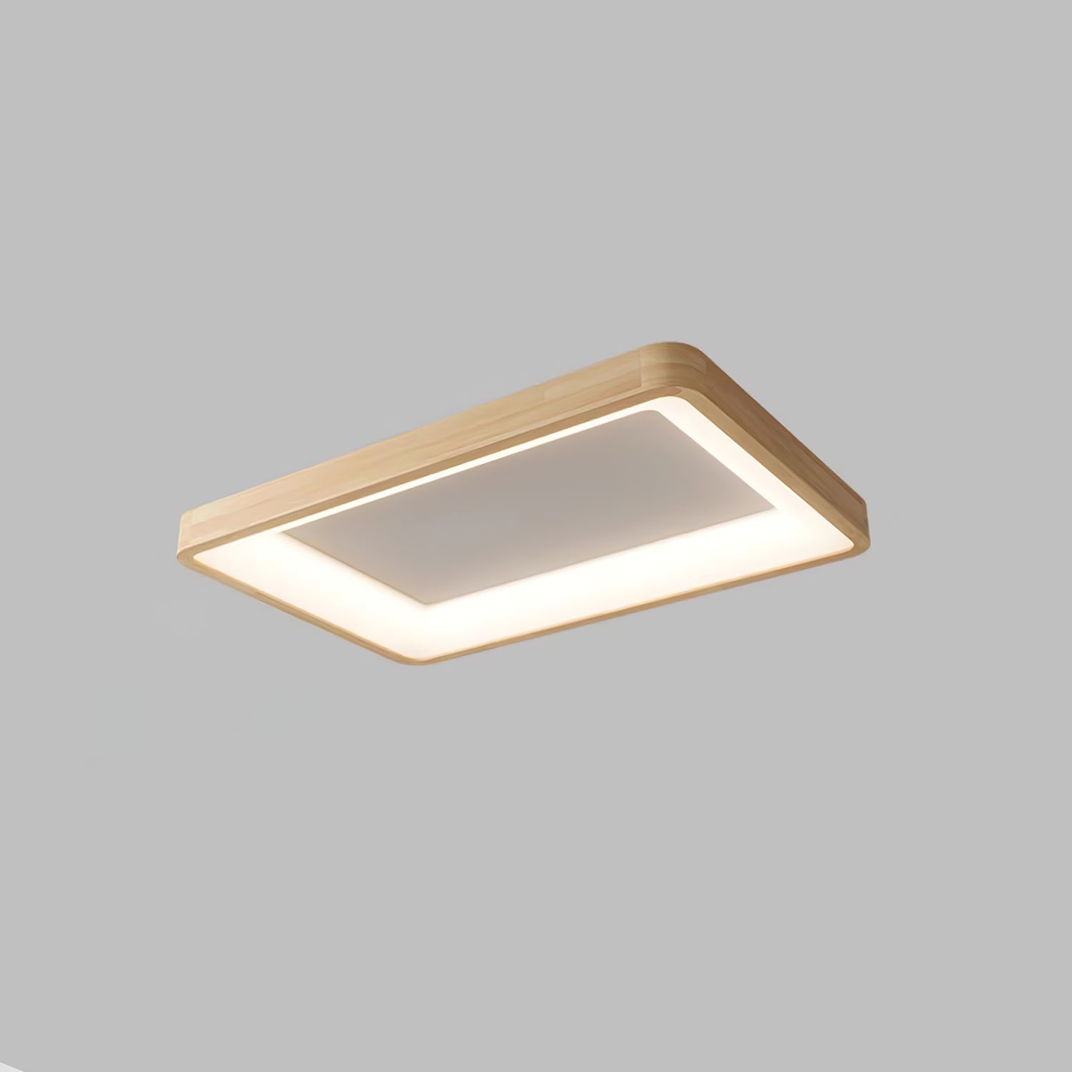 Uphae Modern Minimalist Square Wood Ceiling Light-Neutral Decor