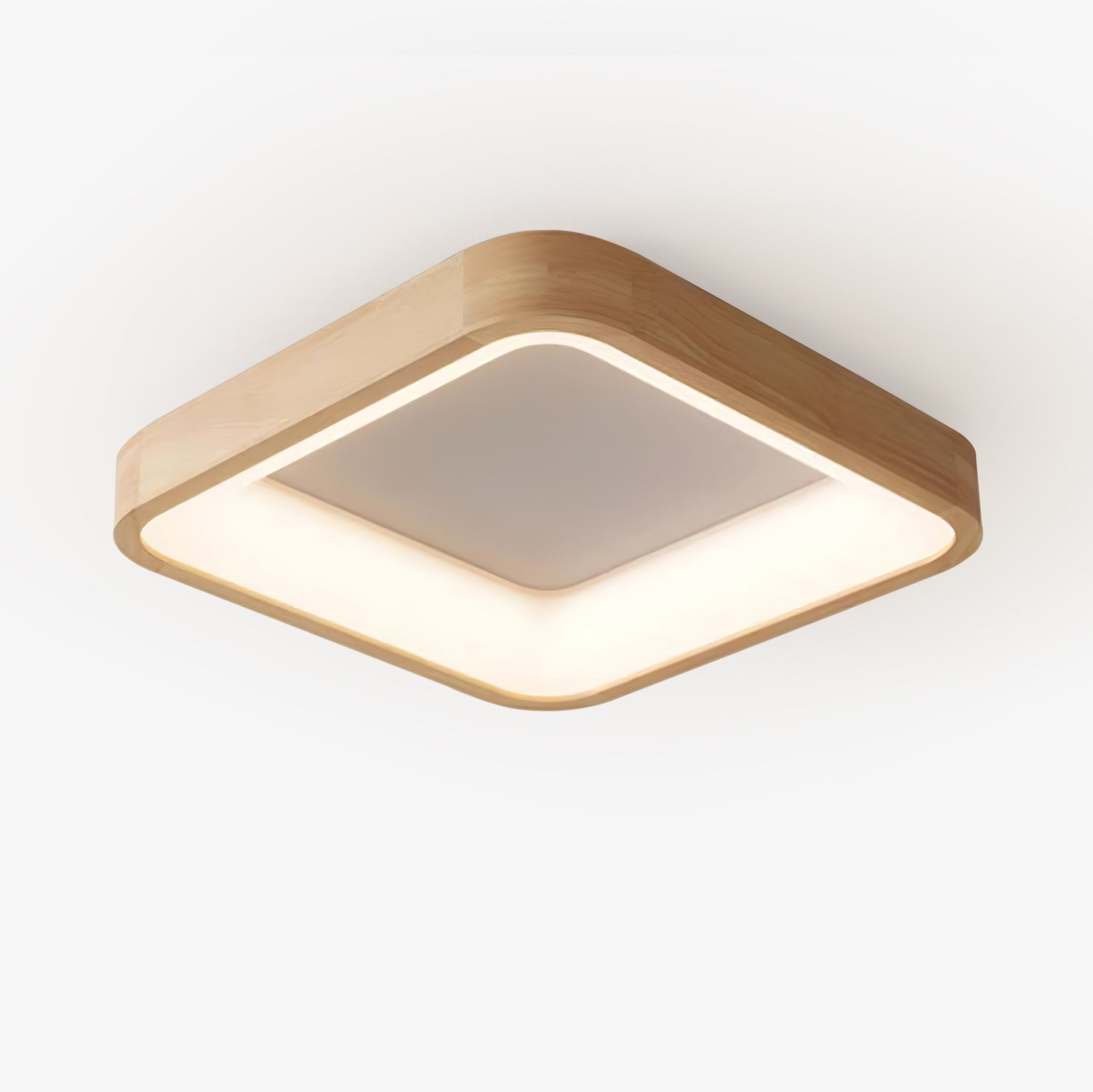 Uphae Modern Minimalist Square Wood Ceiling Light-Neutral Decor