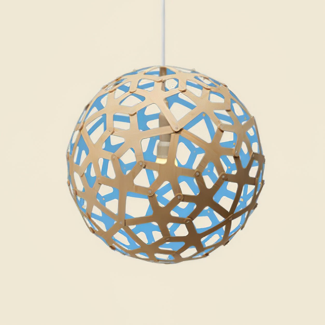 Lustra Pendant Light Geometric Wooden Woven-Neutral Decor